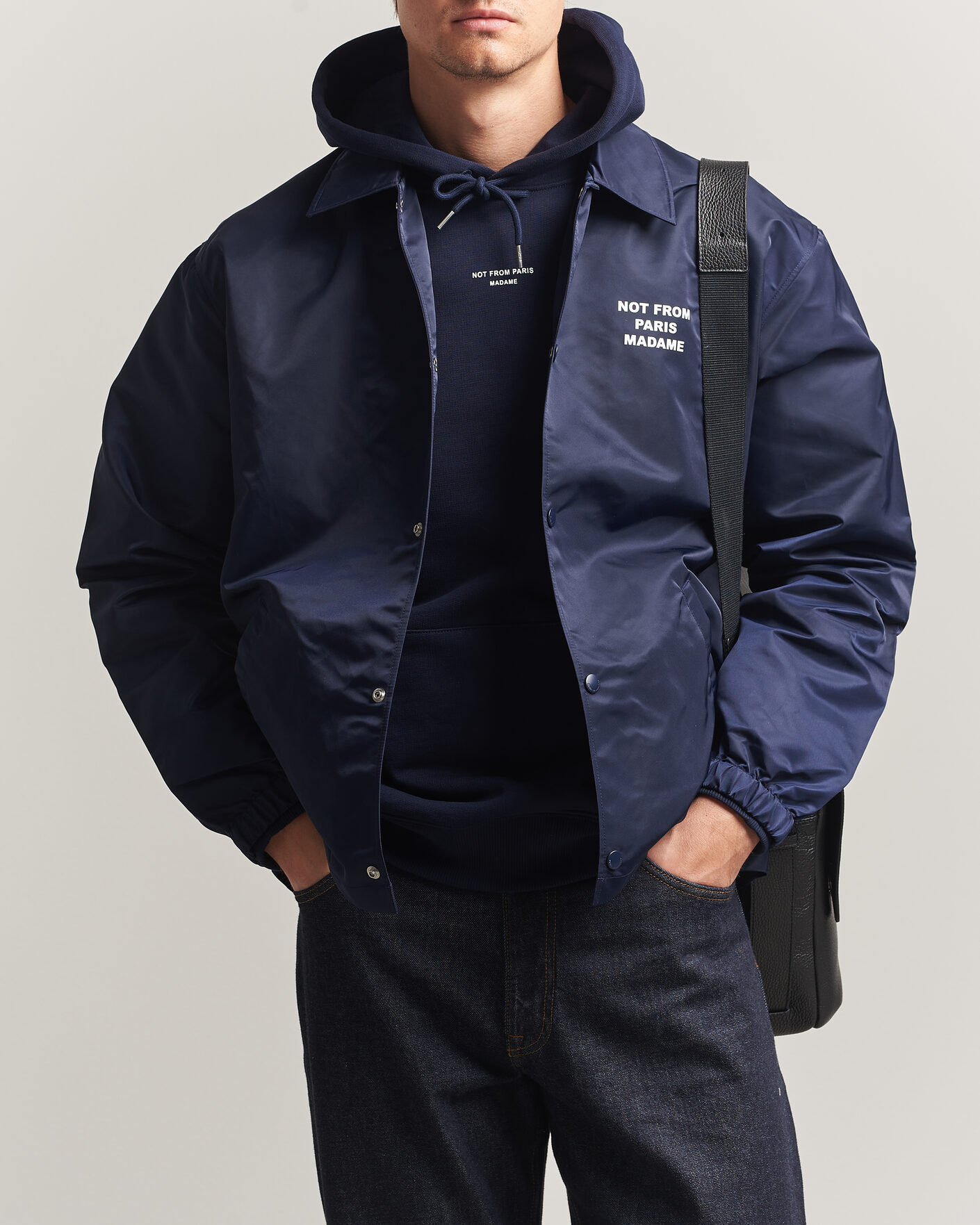 Hombres | Abrigos y chaquetas | Drôle de Monsieur | La Veste Slogan Jacket Navy