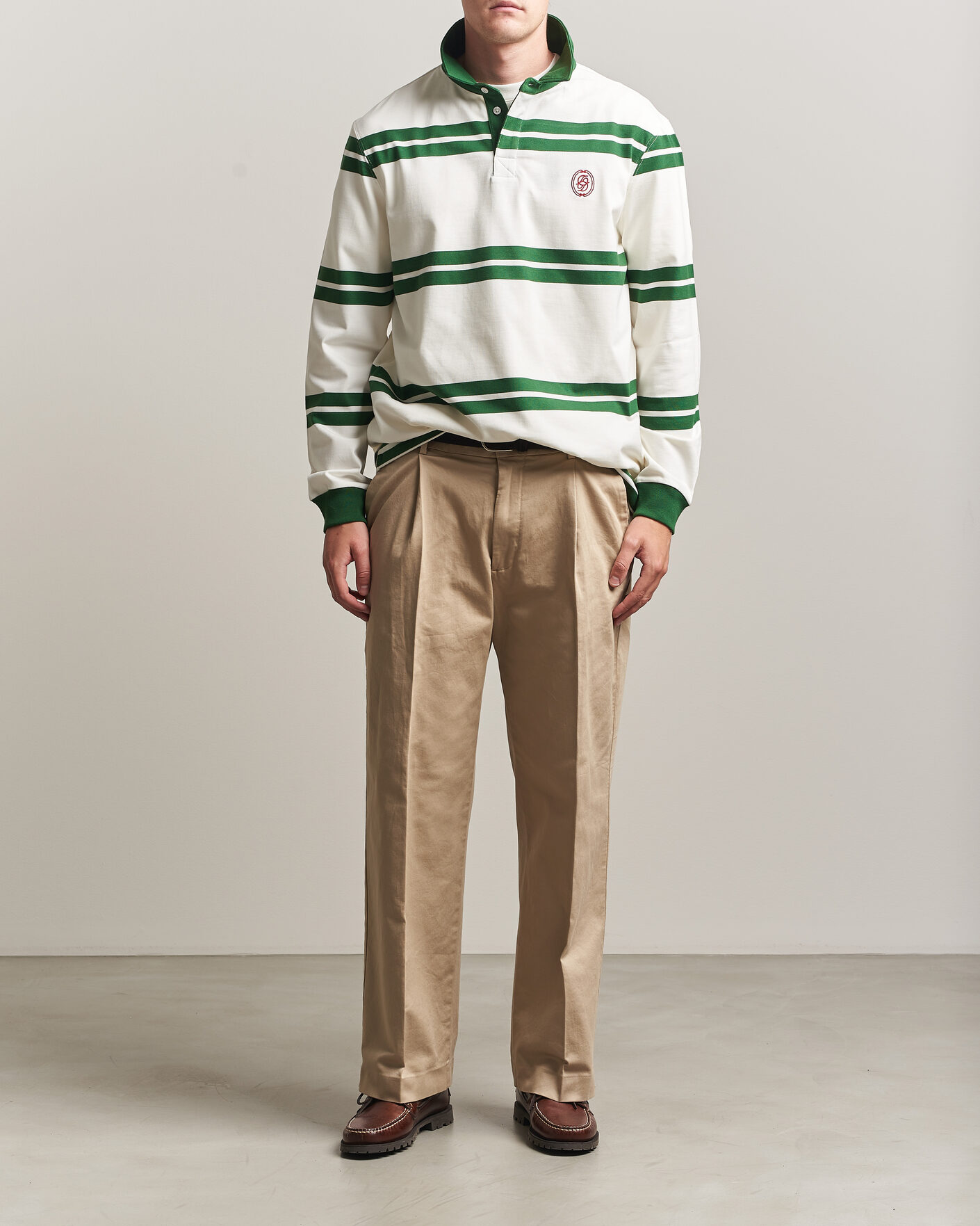 Hombres | Jerséis y prendas de punto | Drôle de Monsieur | Ornament Striped Rugger Water Green
