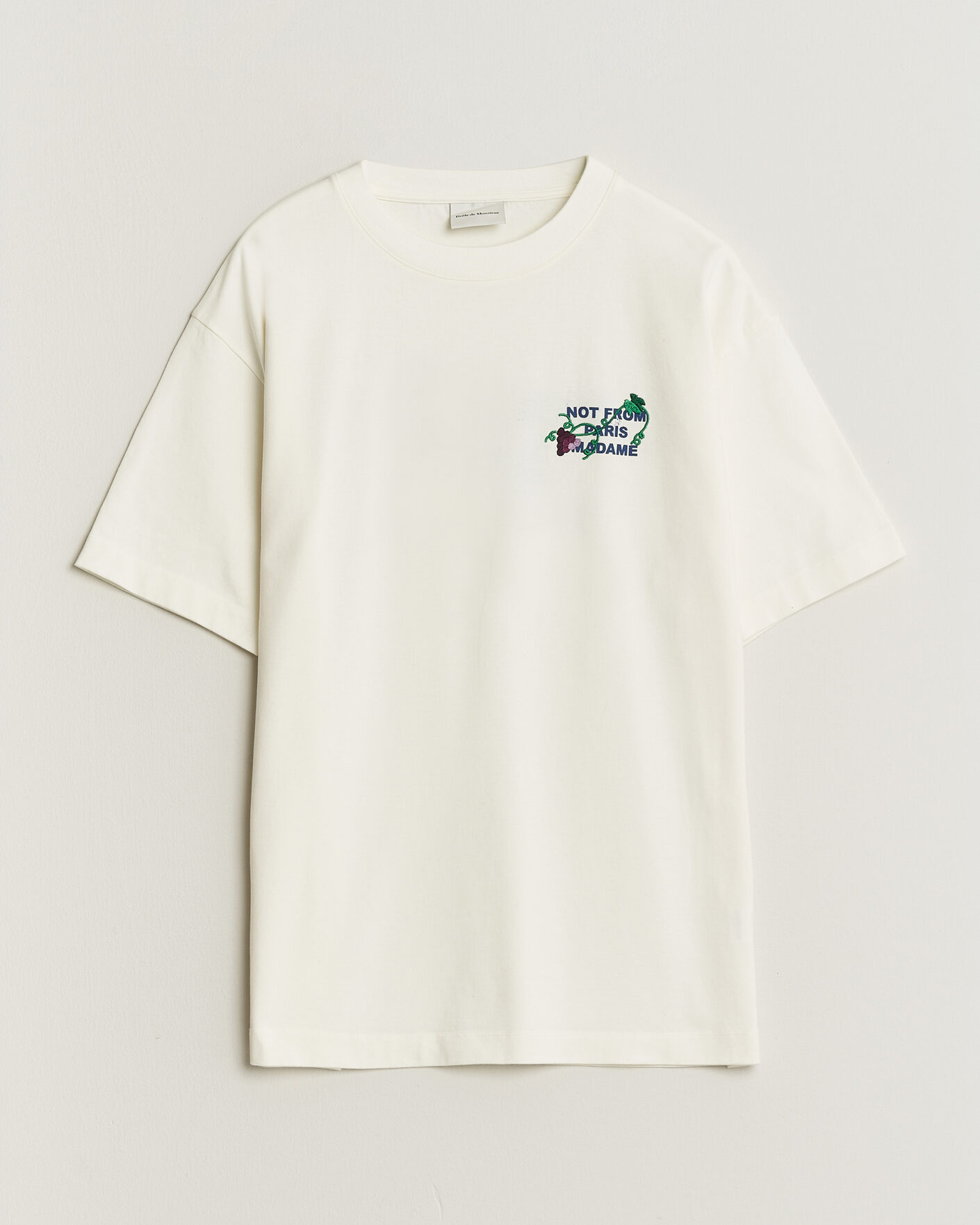 Hombres | Camisetas | Drôle de Monsieur | Vine Embroidered Slogan T-Shirt Off White