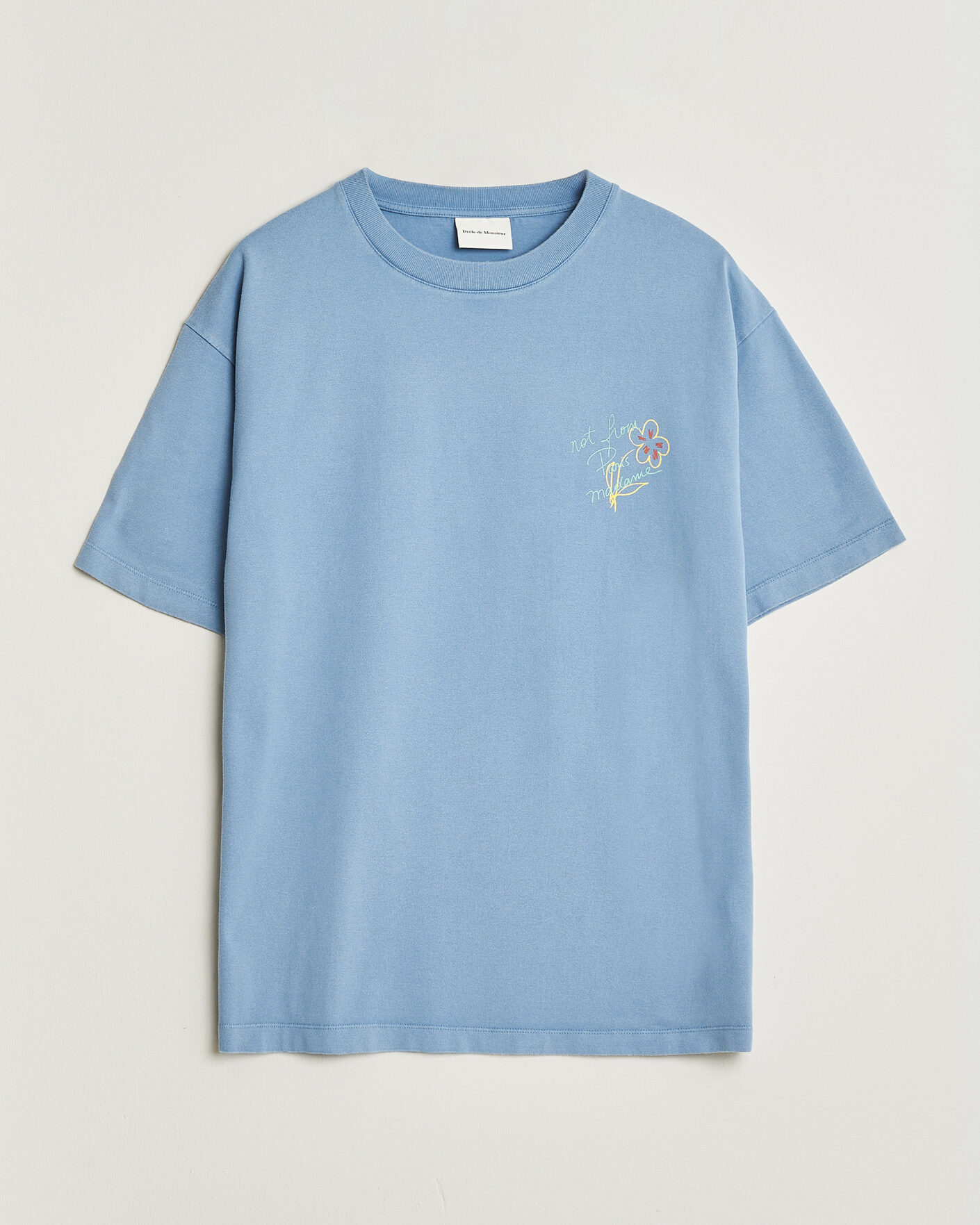 Hombres | Camisetas | Drôle de Monsieur | Esquisse Slogan T-shirt Light Blue