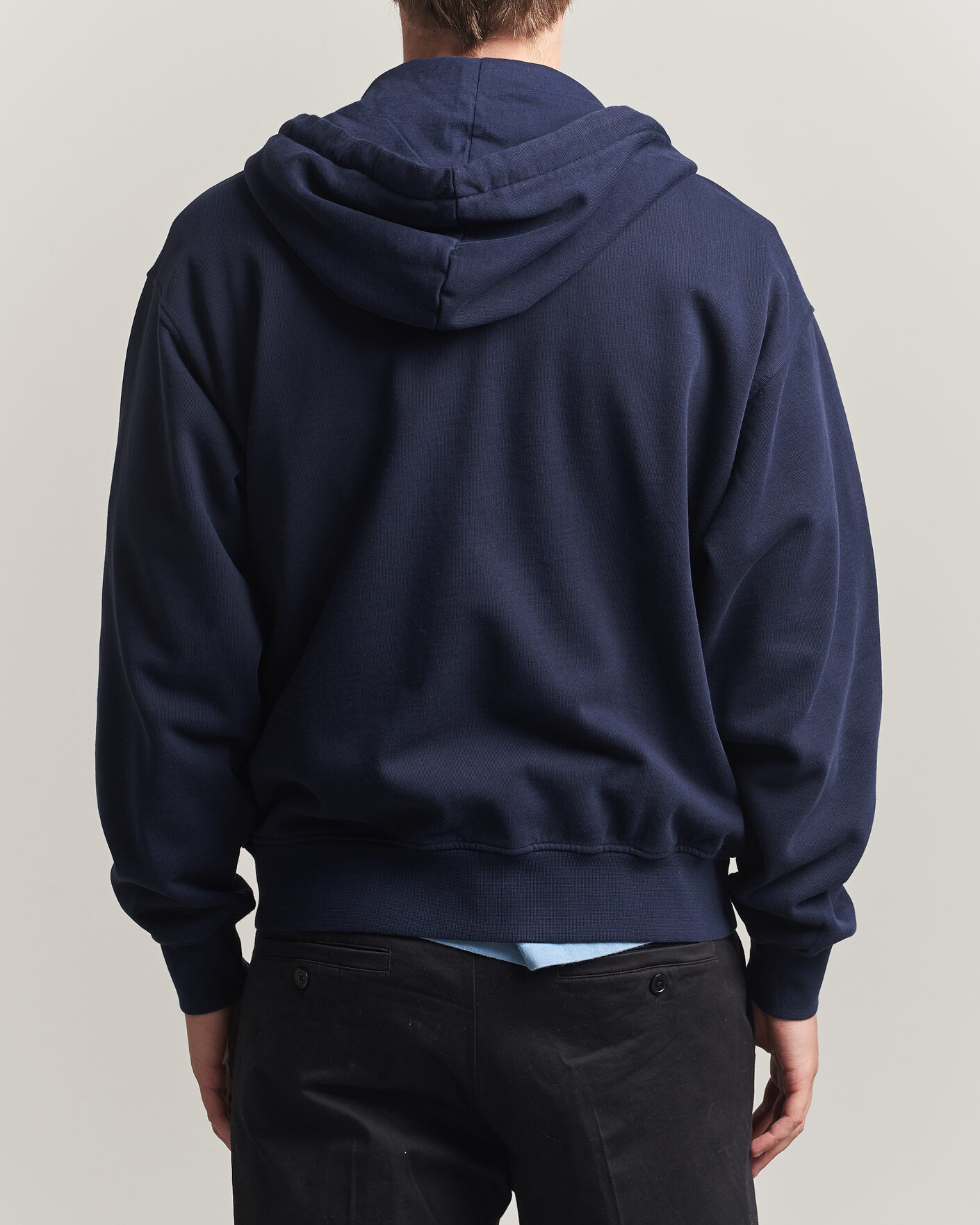 Hombres | Jerséis y prendas de punto | Drôle de Monsieur | Slogan Full Zip Hoodie Navy