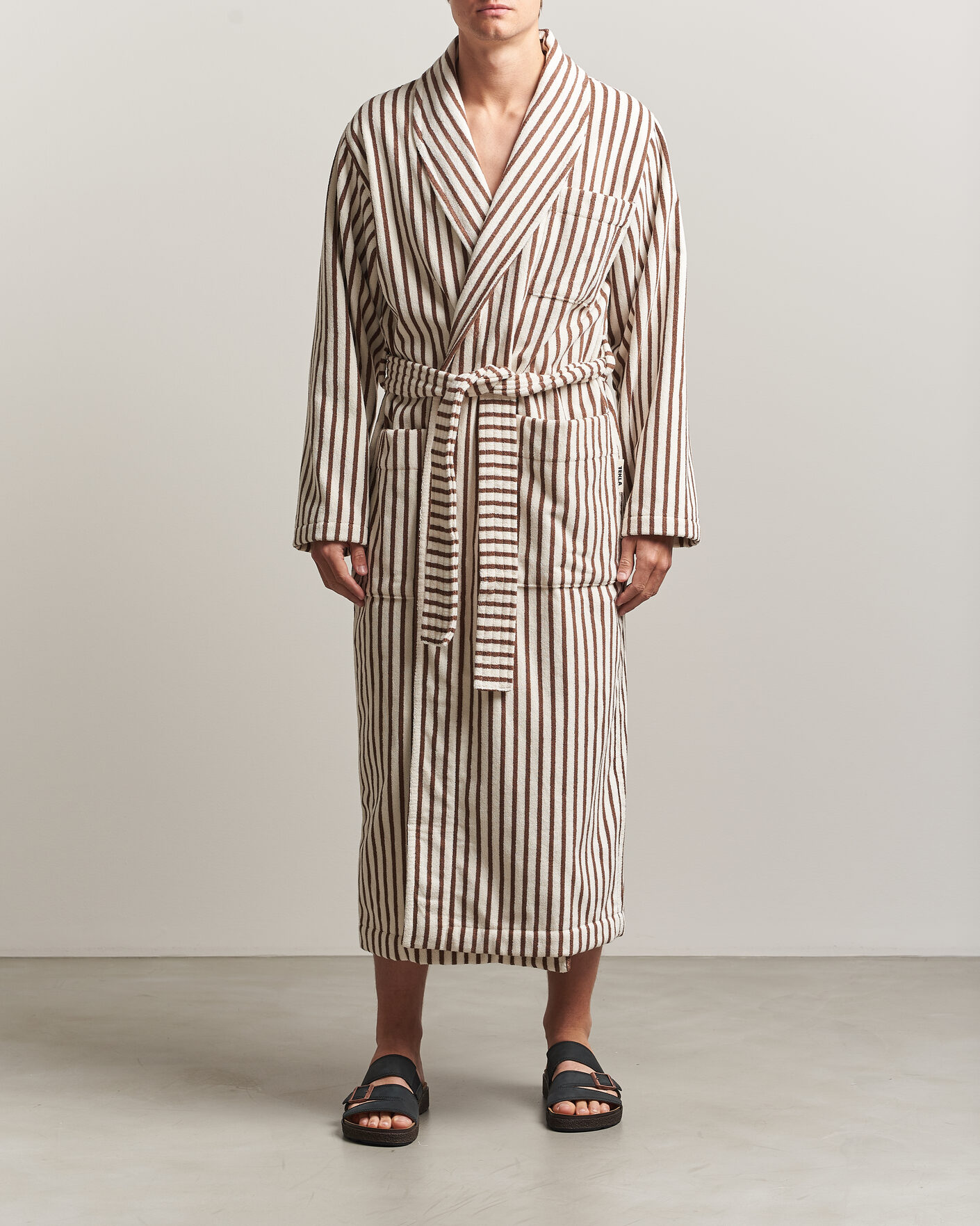 Hombres | Pijamas y batas | Tekla | Organic Terry Classic Bathrobe Kodiak Stripes