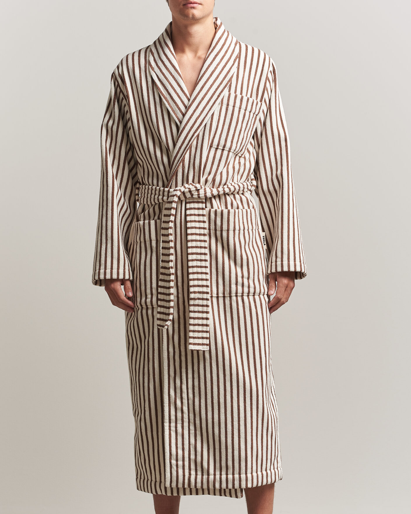 Hombres | Pijamas y batas | Tekla | Organic Terry Classic Bathrobe Kodiak Stripes