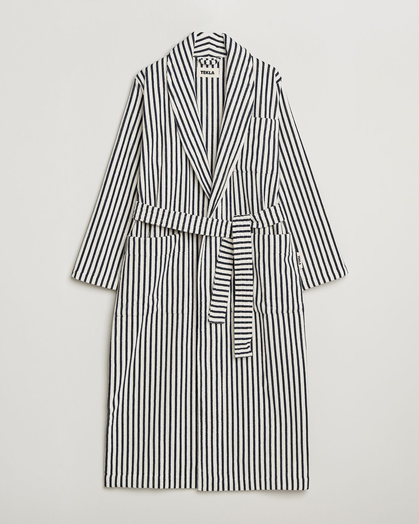 Hombres | Pijamas y batas | Tekla | Organic Terry Classic Bathrobe Sailor Stripes