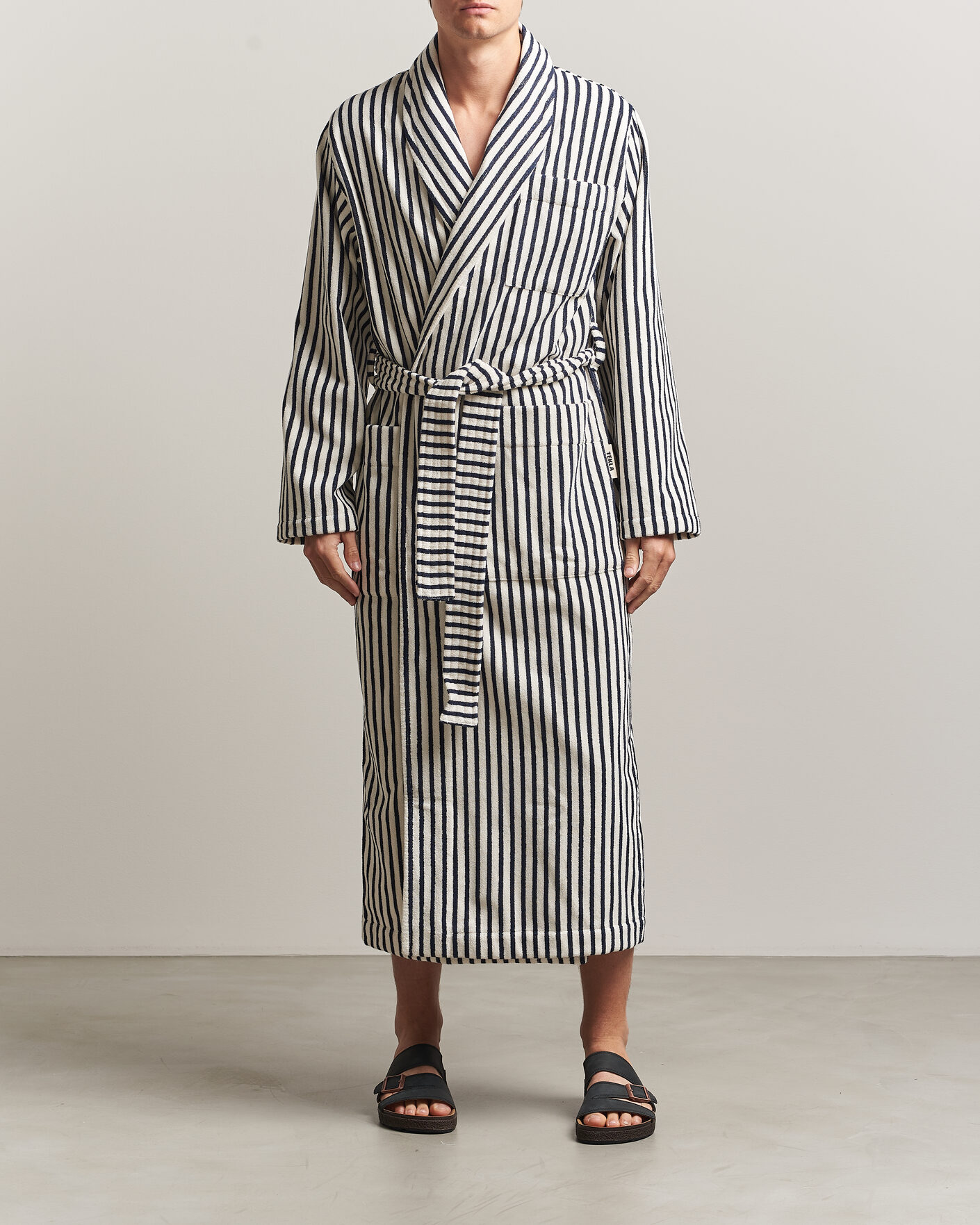 Hombres | Pijamas y batas | Tekla | Organic Terry Classic Bathrobe Sailor Stripes