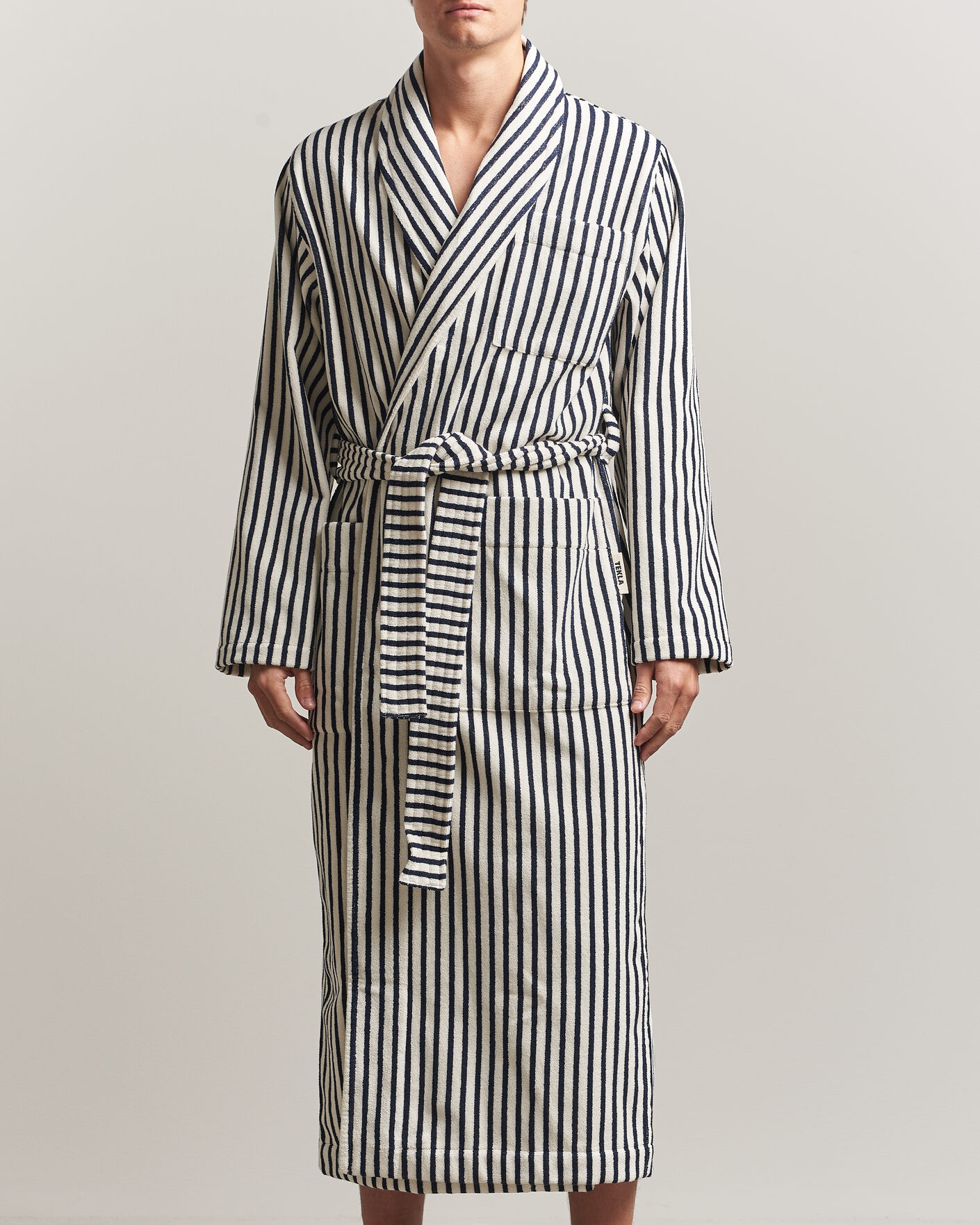 Hombres | Pijamas y batas | Tekla | Organic Terry Classic Bathrobe Sailor Stripes