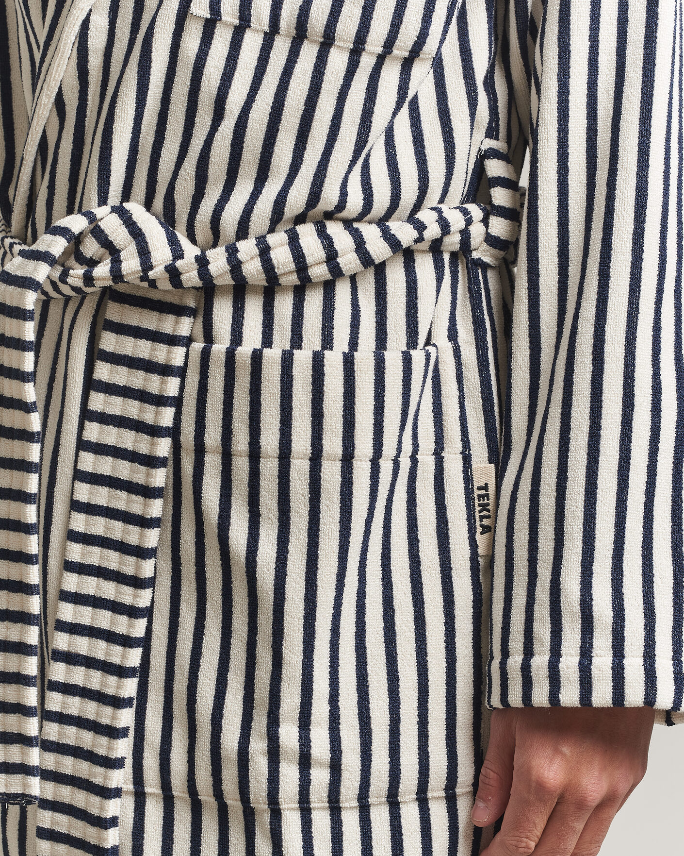Hombres | Pijamas y batas | Tekla | Organic Terry Classic Bathrobe Sailor Stripes