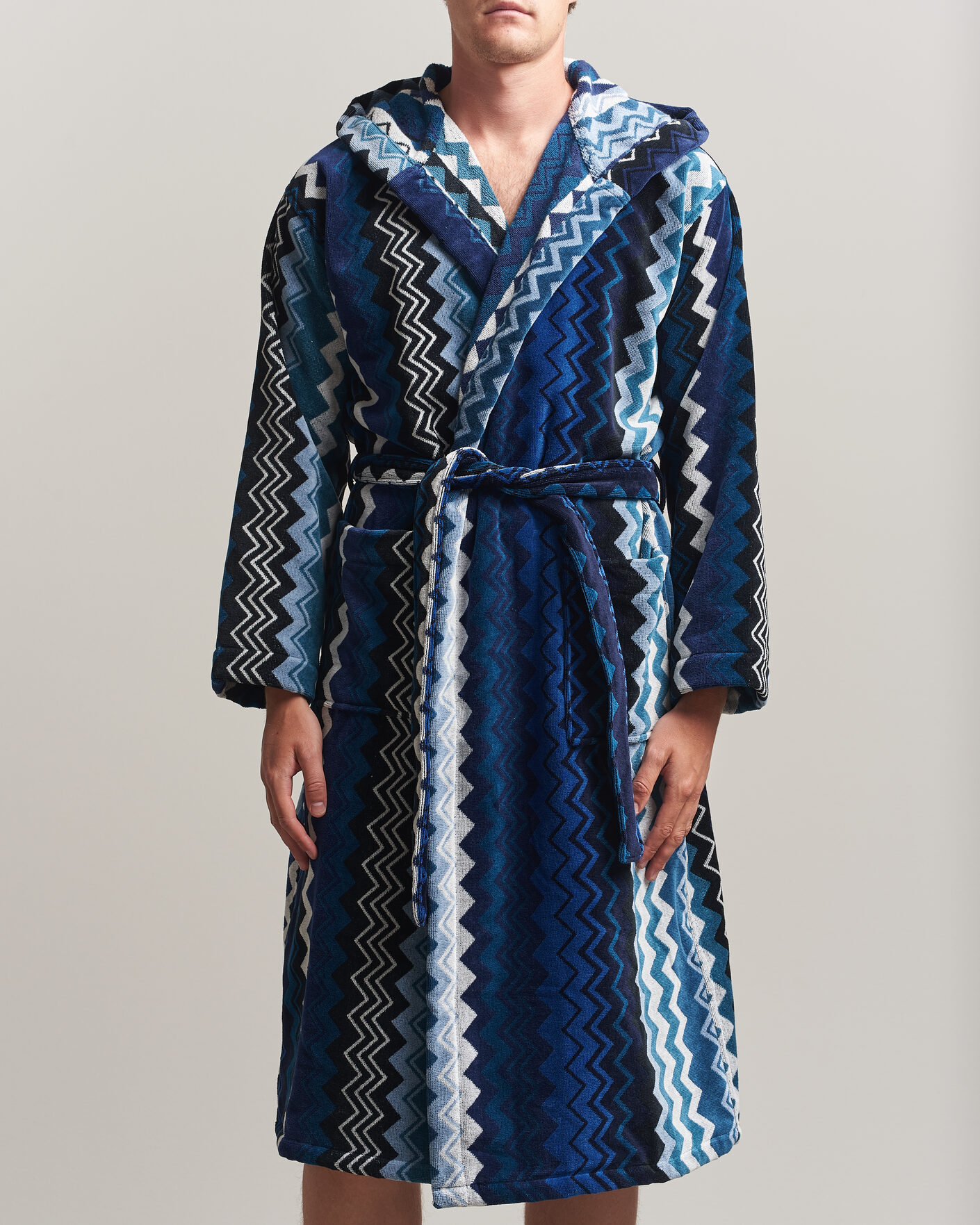 Hombres | Pijamas y batas | Missoni Home | Giacomo Hooded Bathrobe Multi Blue