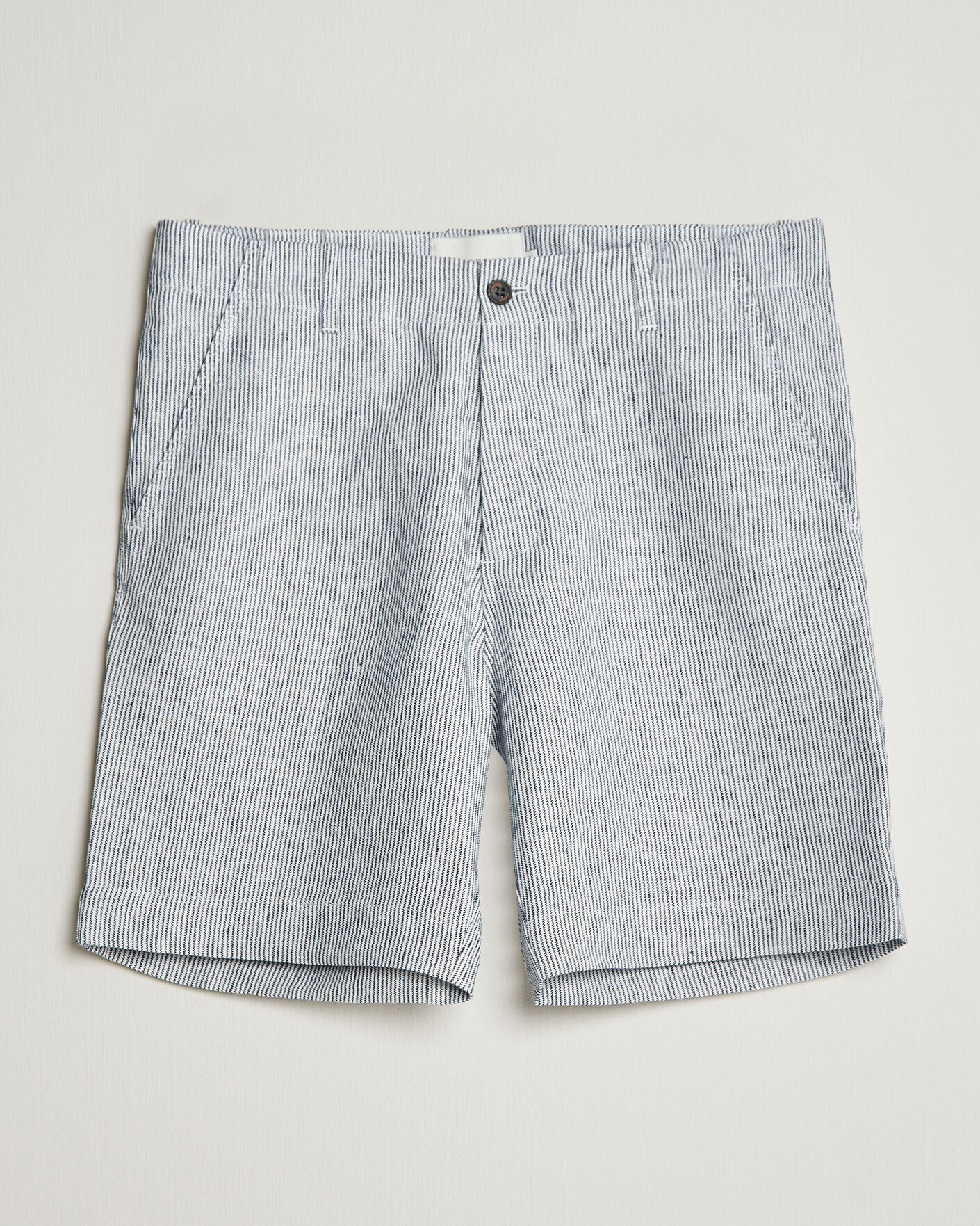Hombres | Pantalones cortos | Peregrine | Windsor Linen Shorts Navy Stripe