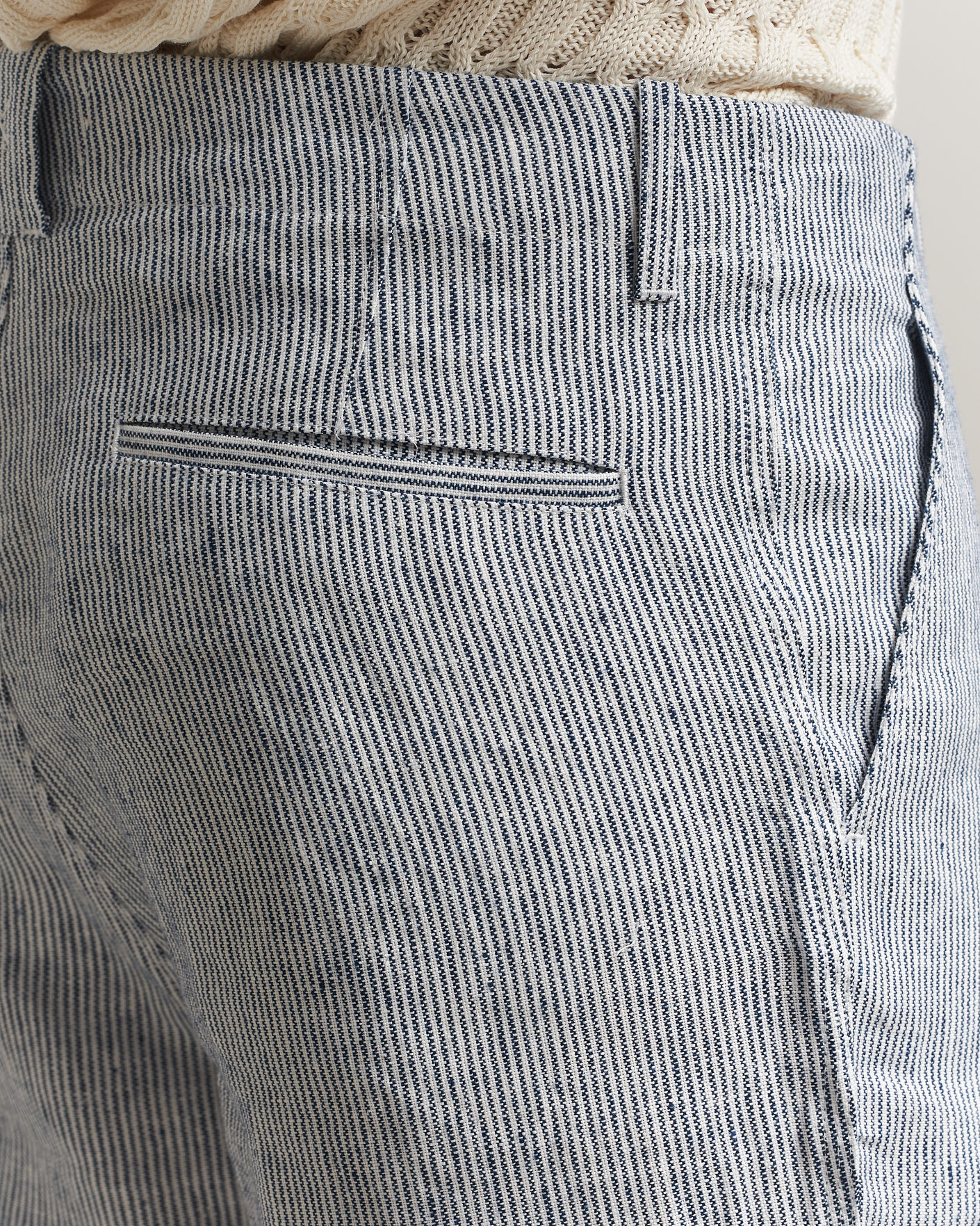 Hombres | Pantalones cortos | Peregrine | Windsor Linen Shorts Navy Stripe