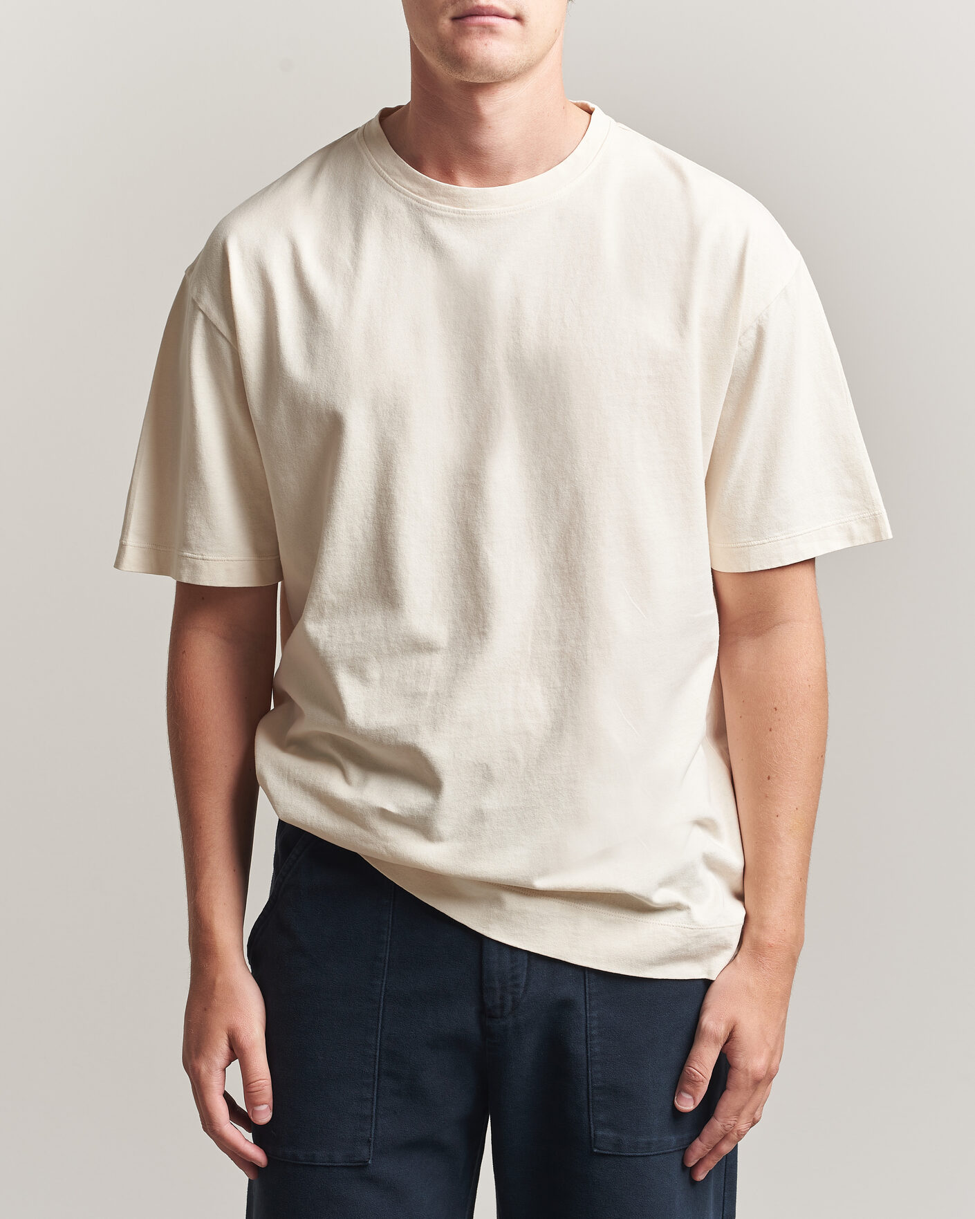 Hombres | Camisetas | Massimo Alba | Nevis Brushed Cotton T-Shirt Soft White