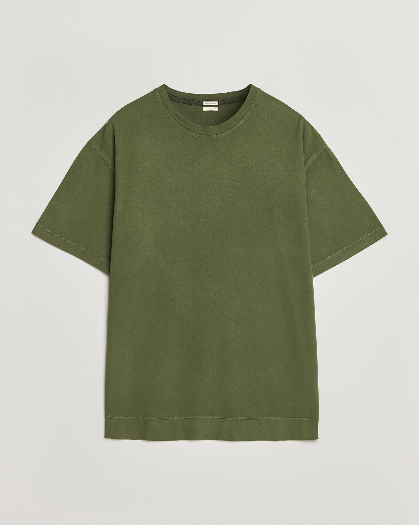 Hombres | Camisetas | Massimo Alba | Nevis Brushed Cotton T-Shirt Moss Green