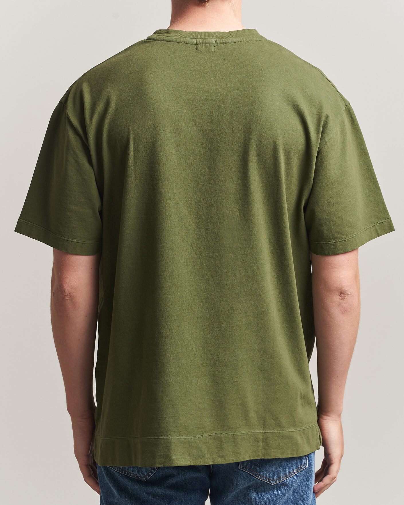 Hombres | Camisetas | Massimo Alba | Nevis Brushed Cotton T-Shirt Moss Green