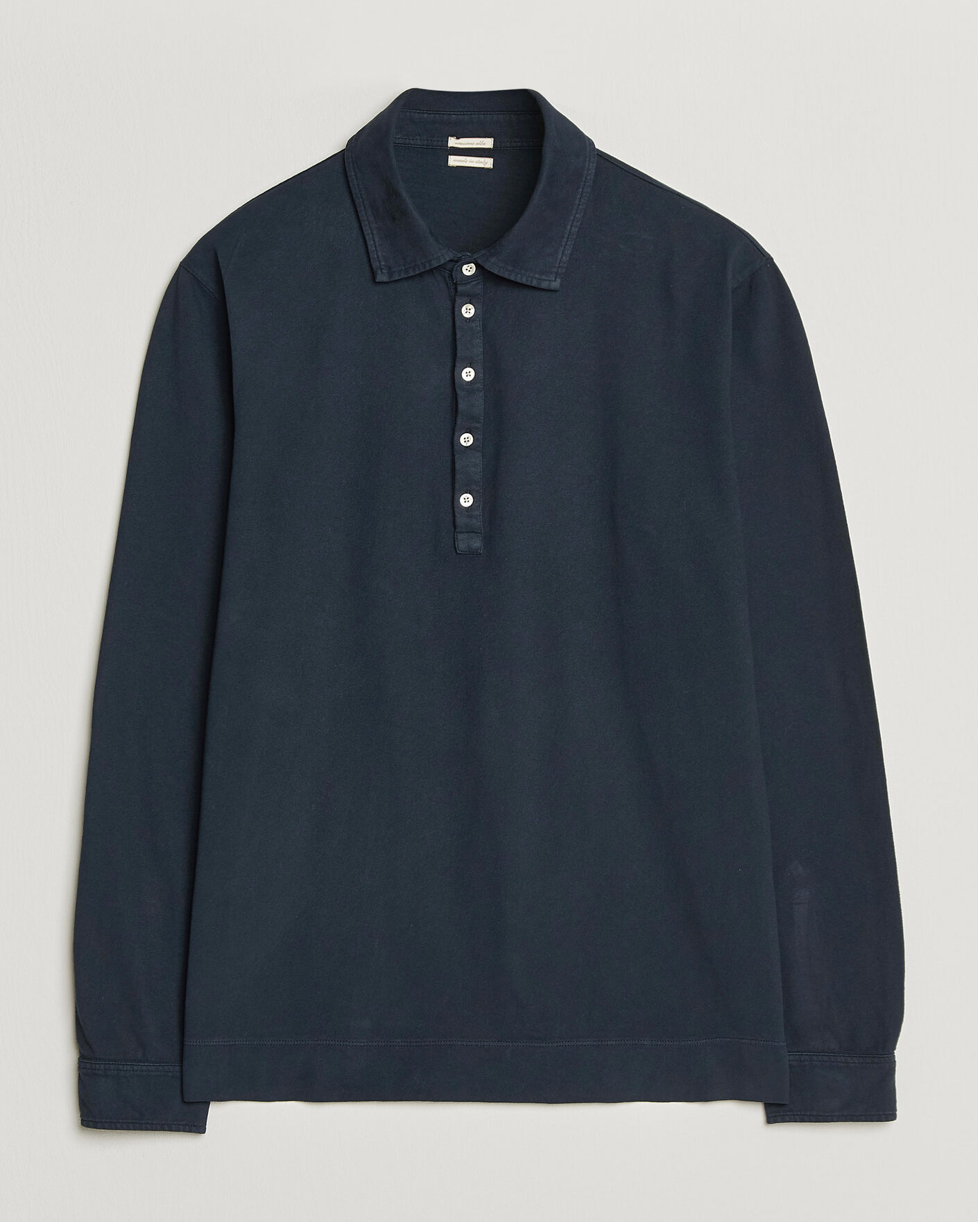 Hombres | Polos | Massimo Alba | Raya Long Sleeve Polo Navy