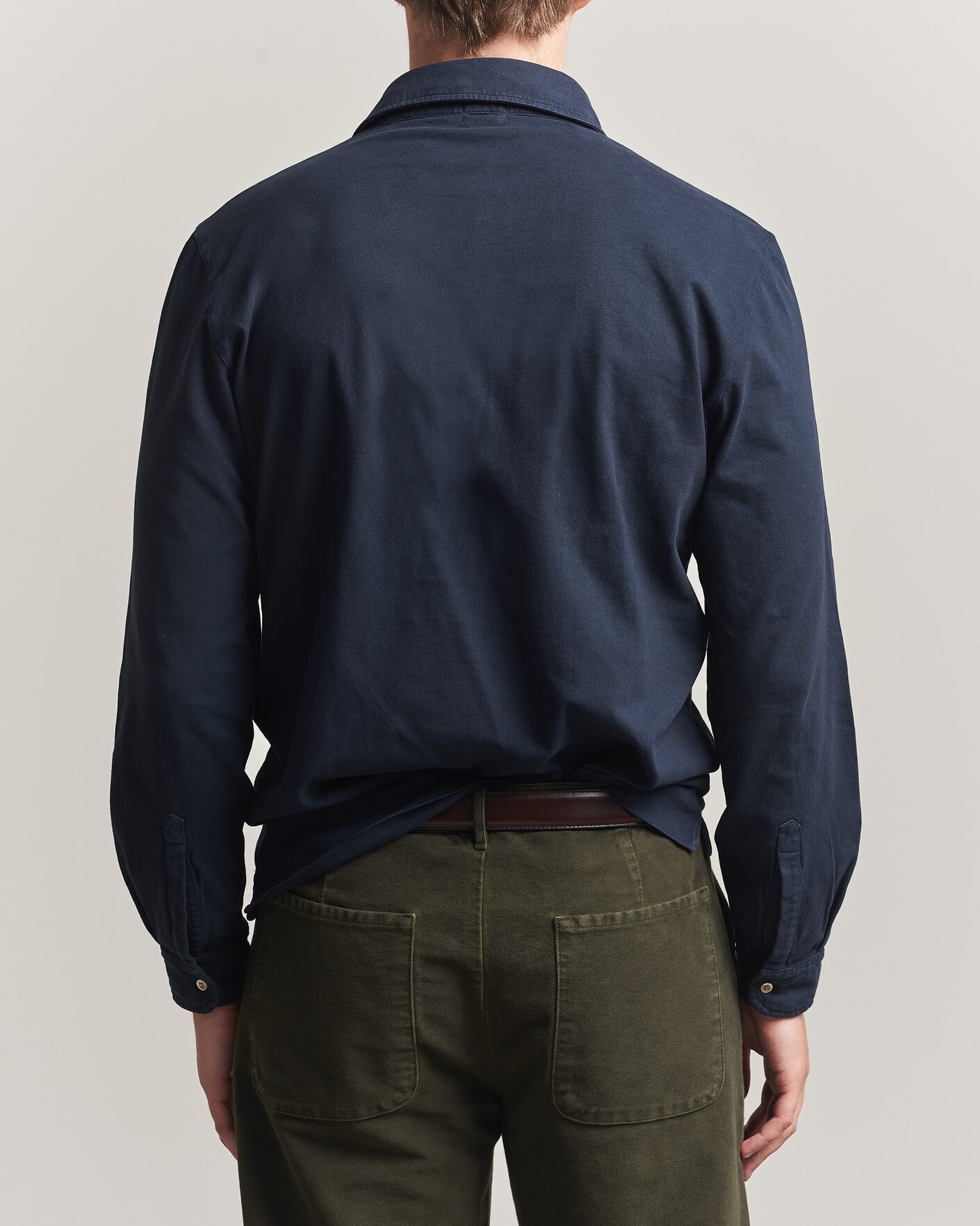 Hombres | Polos | Massimo Alba | Raya Long Sleeve Polo Navy