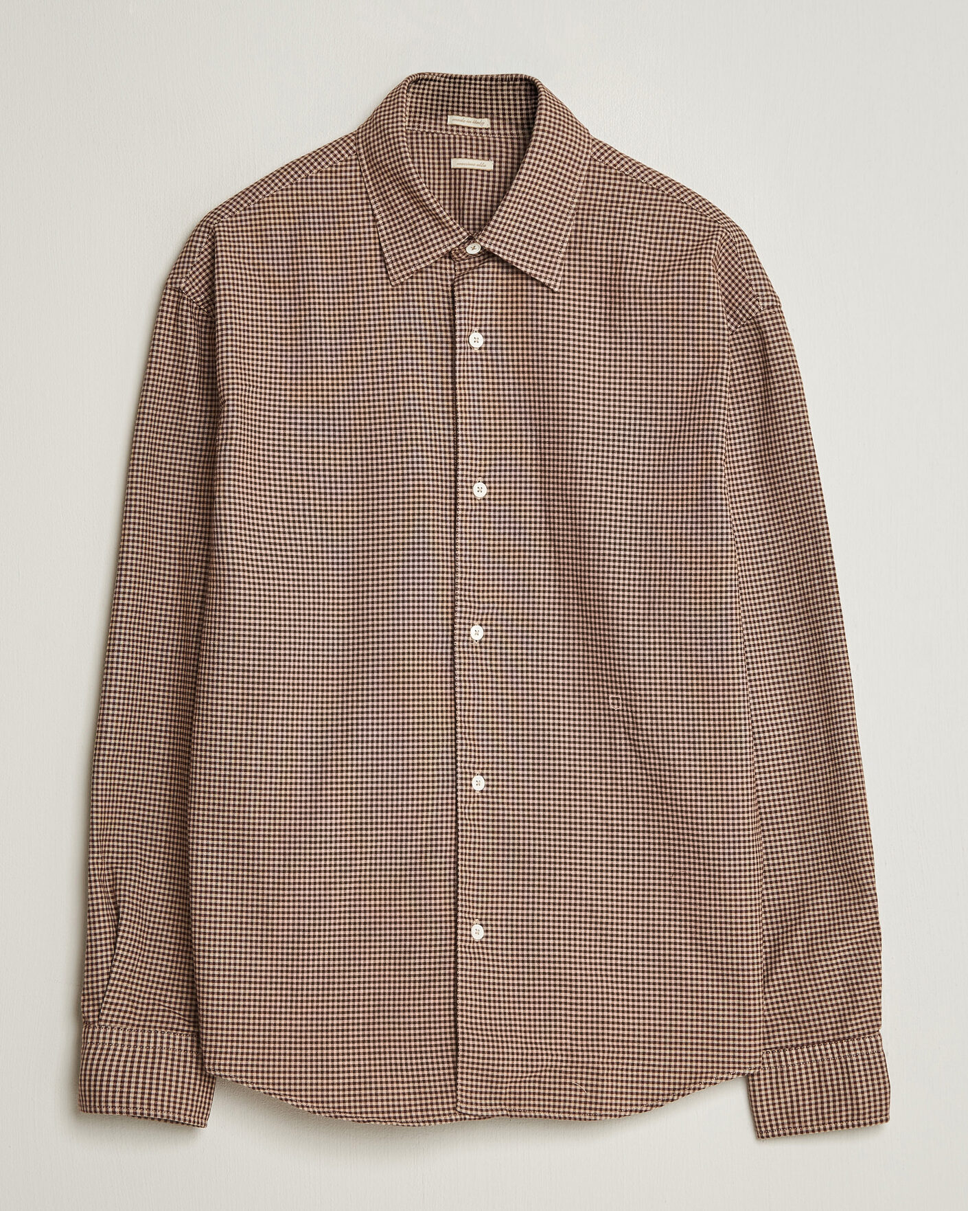 Hombres | Camisas | Massimo Alba | Boxy Microcheck Shirt Fossil