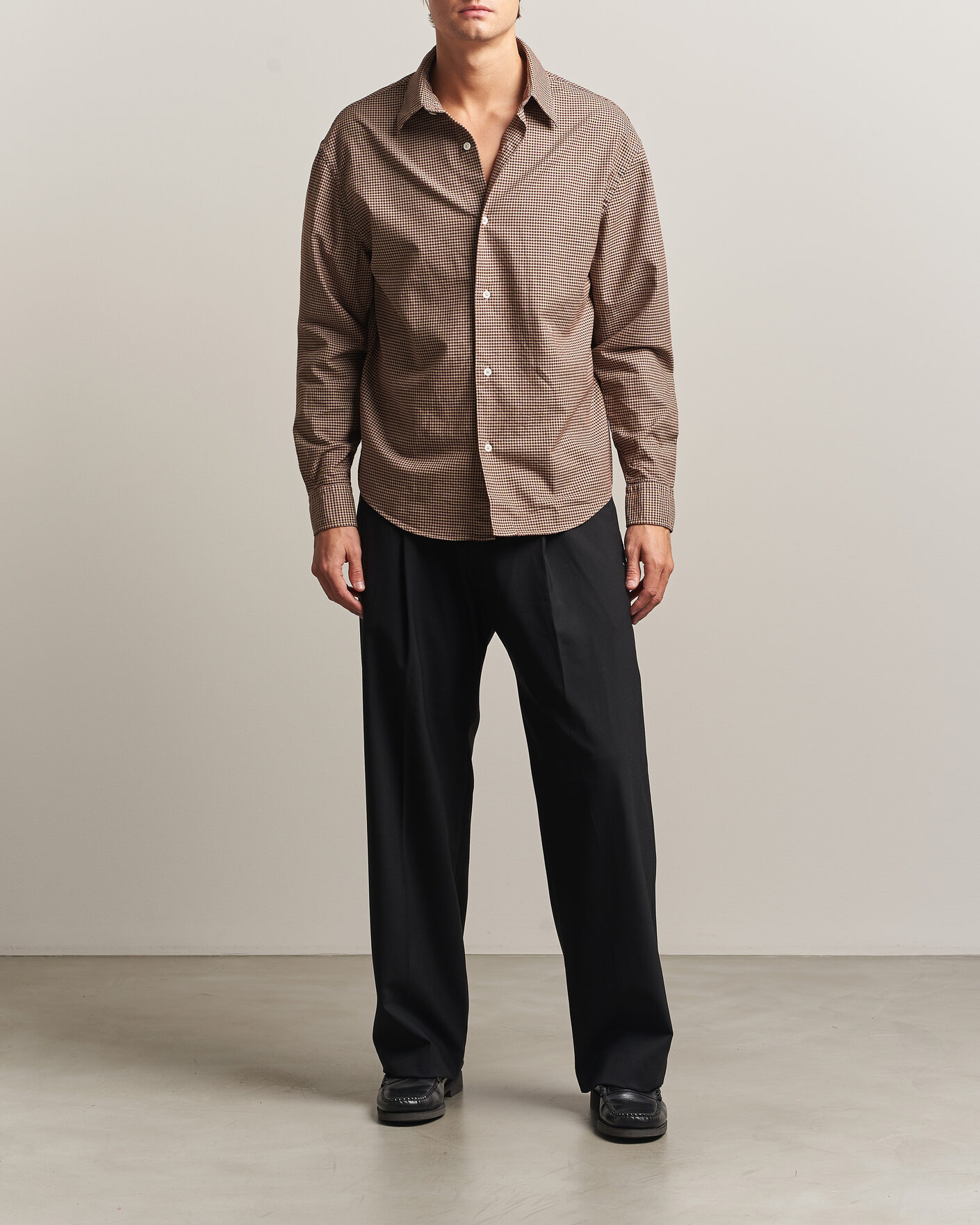 Hombres | Camisas | Massimo Alba | Boxy Microcheck Shirt Fossil