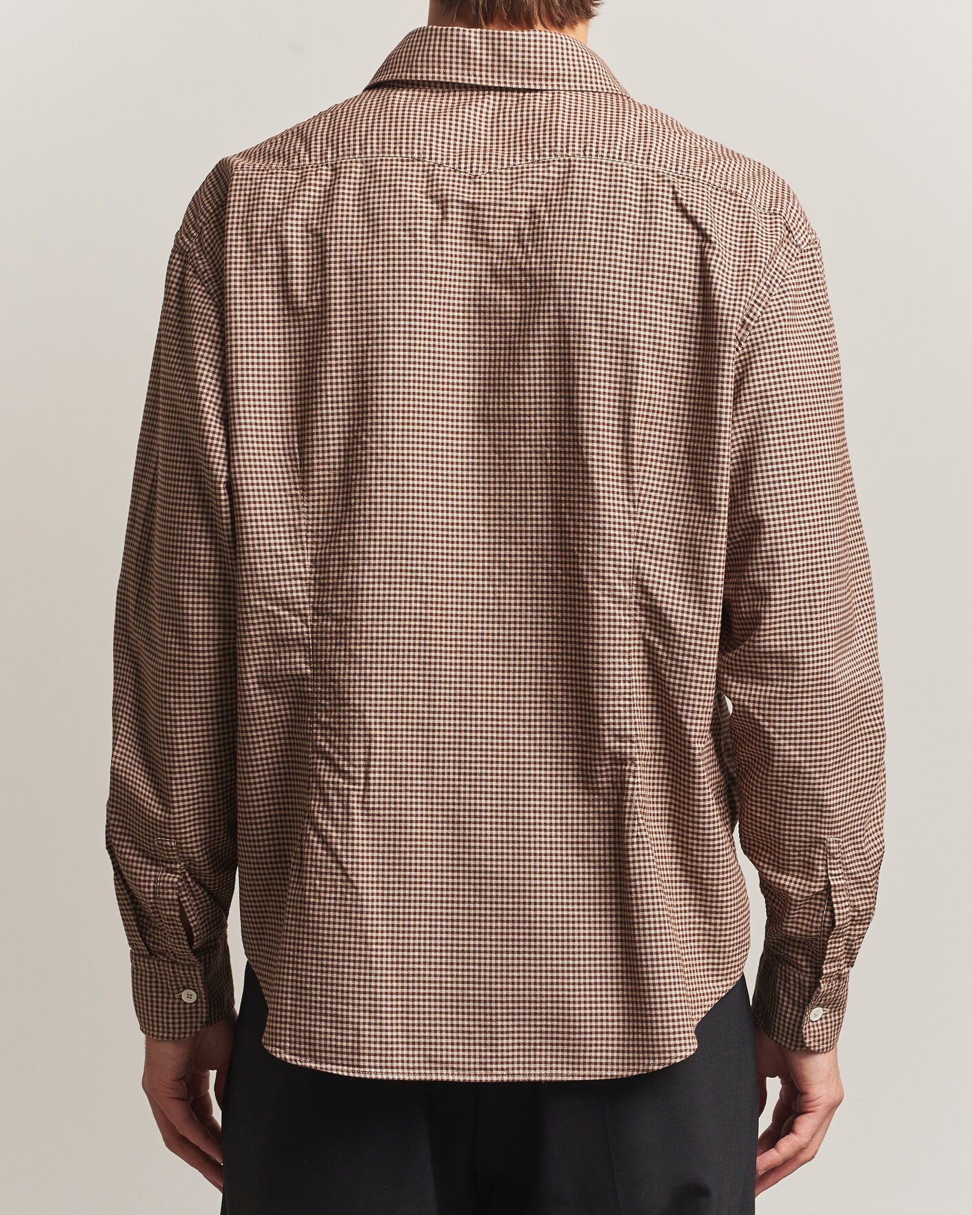 Hombres | Camisas | Massimo Alba | Boxy Microcheck Shirt Fossil