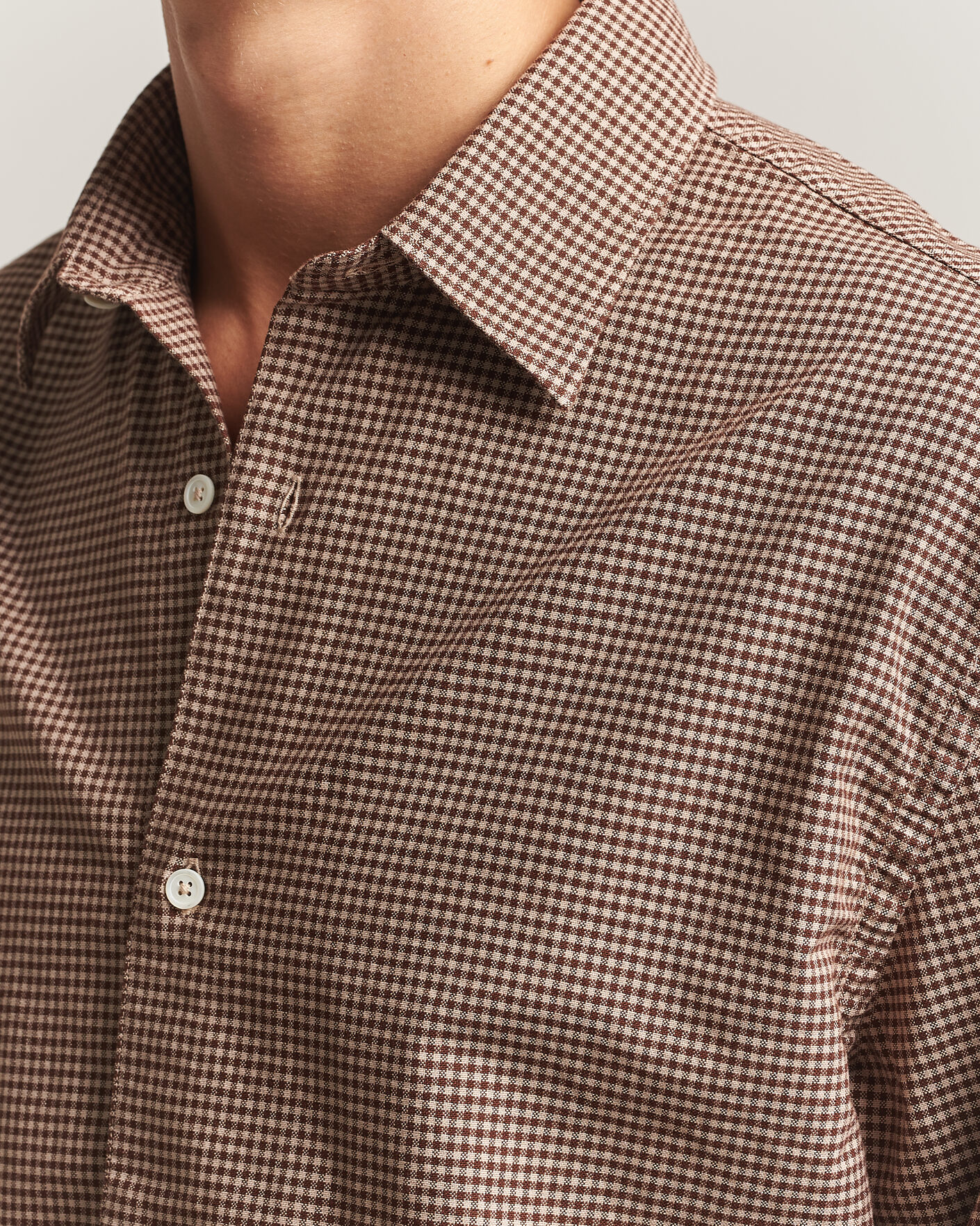 Hombres | Camisas | Massimo Alba | Boxy Microcheck Shirt Fossil