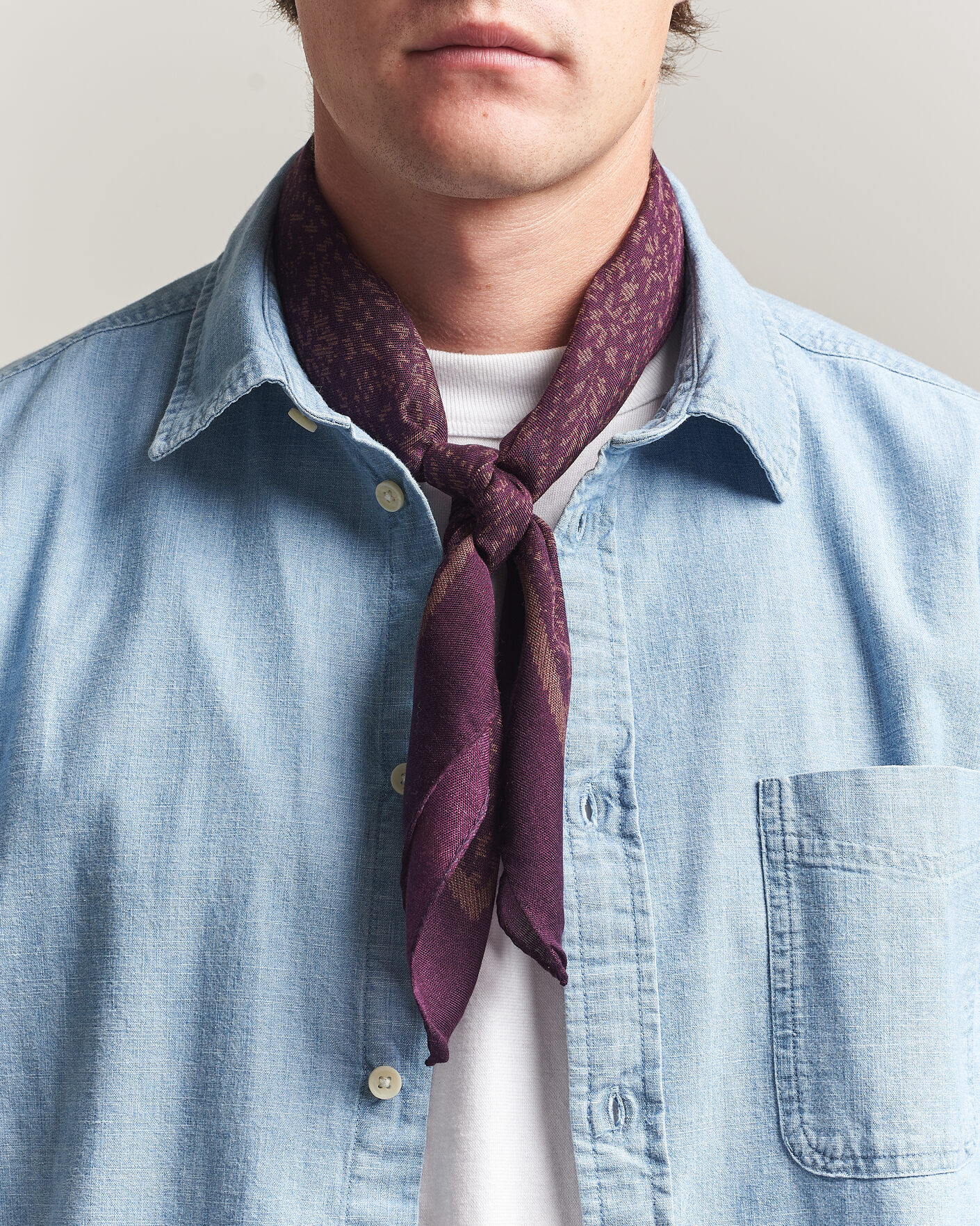 Hombres | Bufandas elegantes | Massimo Alba | Cashmere/Silk Bandana Burgundy