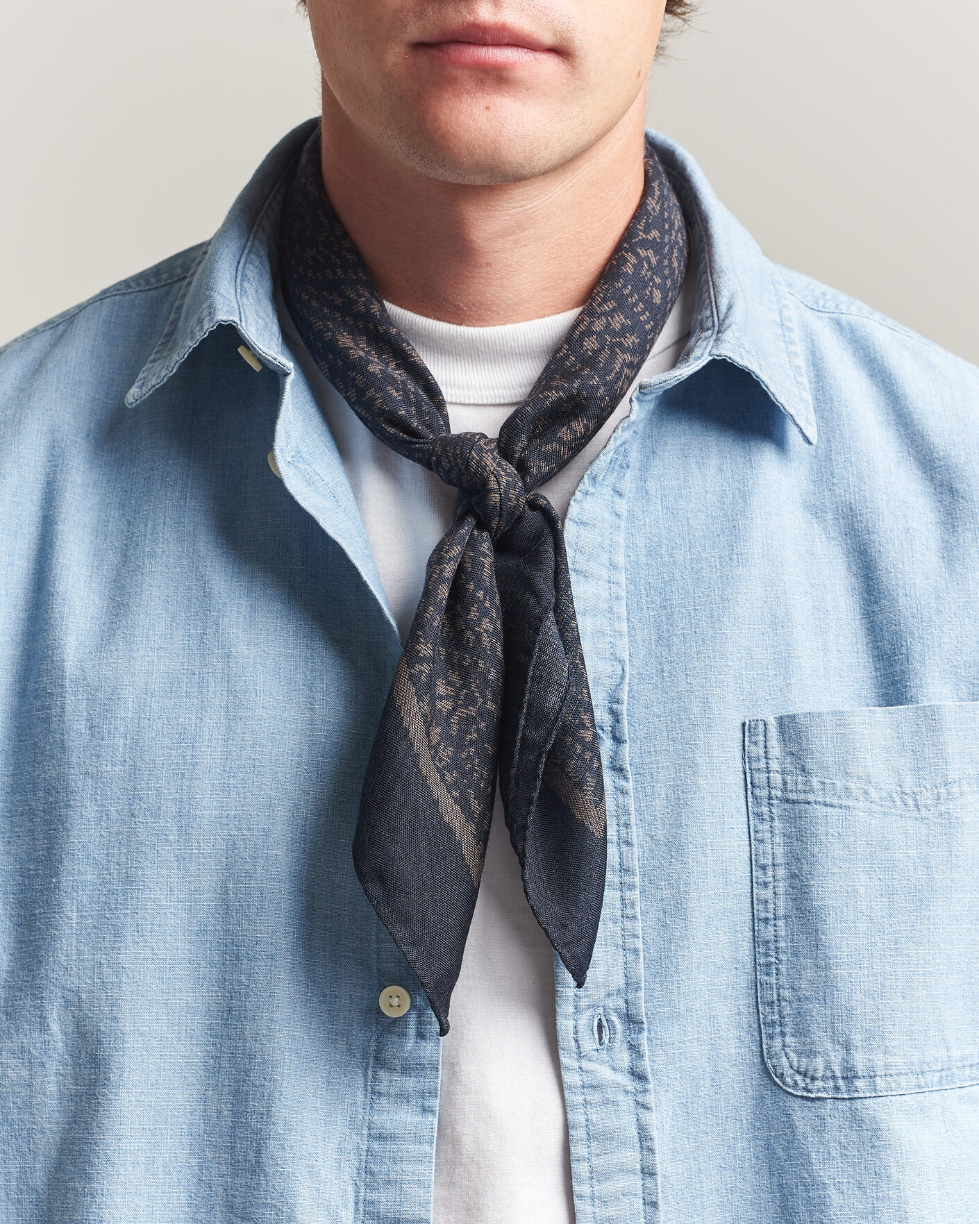 Hombres | Bufandas elegantes | Massimo Alba | Cashmere/Silk Bandana Navy
