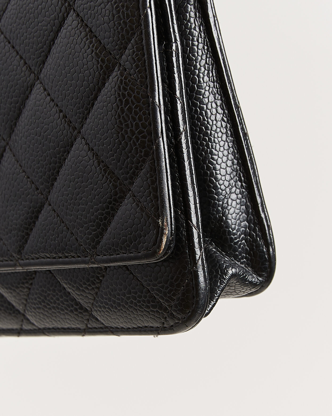 Hombres | Pre-Owned & Vintage Bags | Chanel Pre-Owned | Wallet On Chain Caviar Leather Black