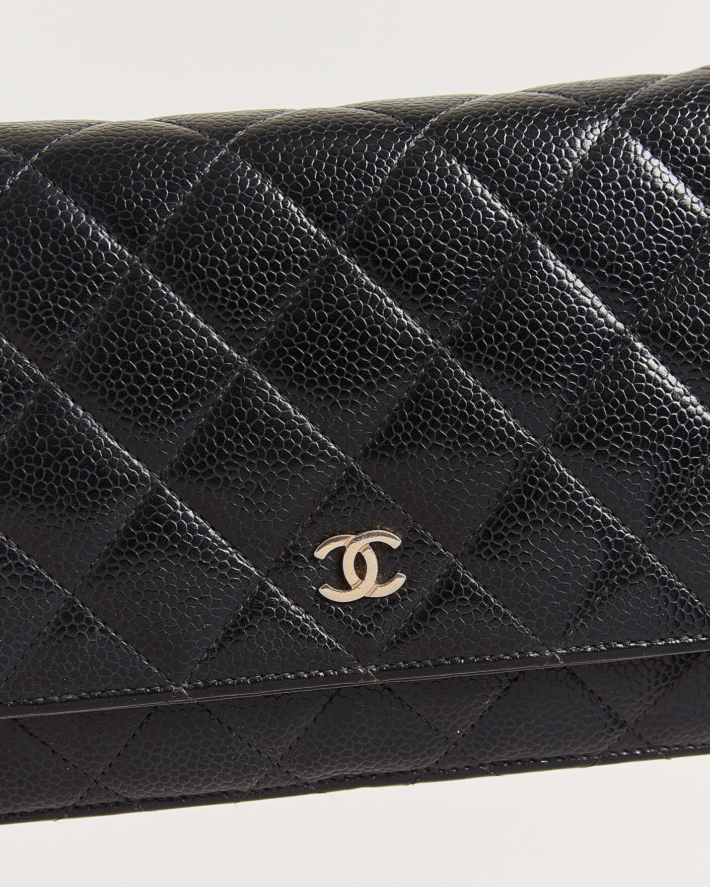 Hombres | Pre-Owned & Vintage Bags | Chanel Pre-Owned | Wallet On Chain Caviar Leather Black