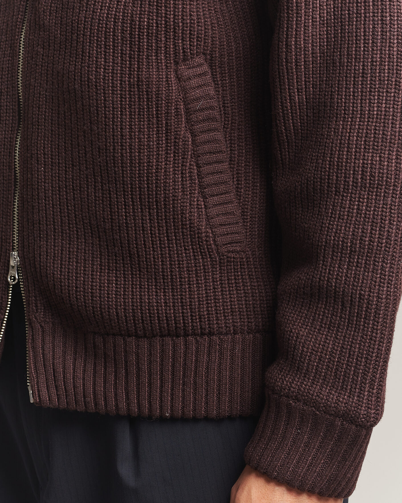 Hombres | Jerséis y prendas de punto | Carhartt WIP | Bandley Padded Wool Mix Full Zip Palisander Brown