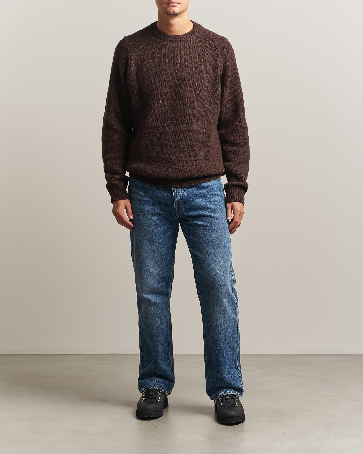 Hombres | Jerséis y prendas de punto | Carhartt WIP | Anglistic Wool/Cotton Sweater Tobacco