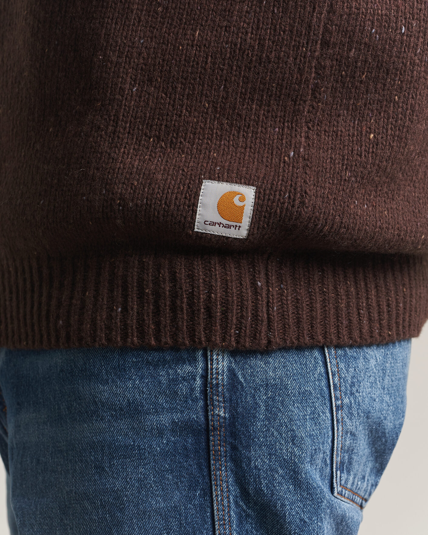 Hombres | Jerséis y prendas de punto | Carhartt WIP | Anglistic Wool/Cotton Sweater Tobacco