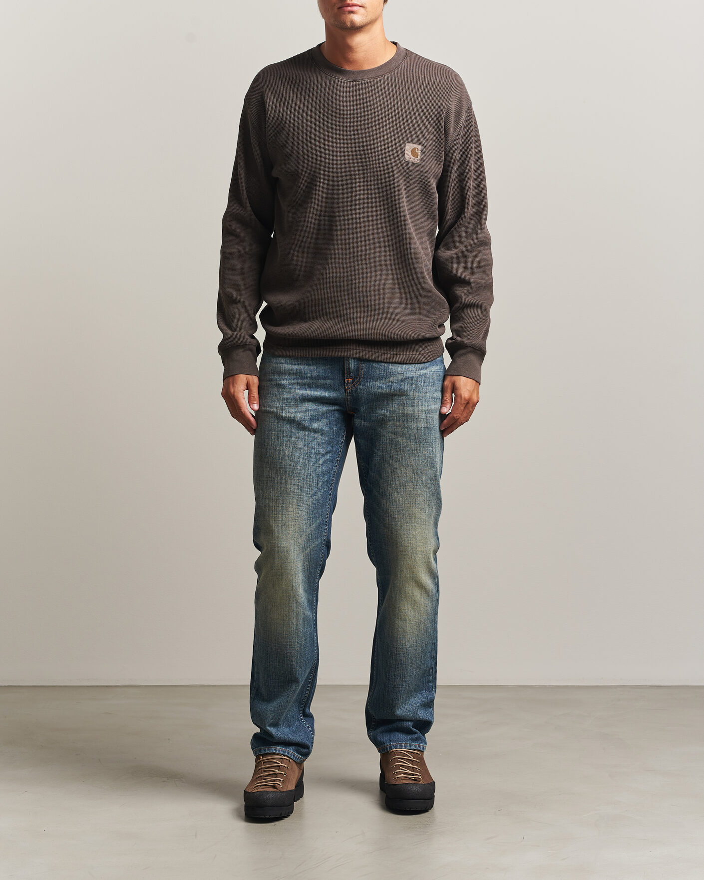 Hombres | Camisetas | Carhartt WIP | Long Sleeve Waffle T-Shirt Tobacco