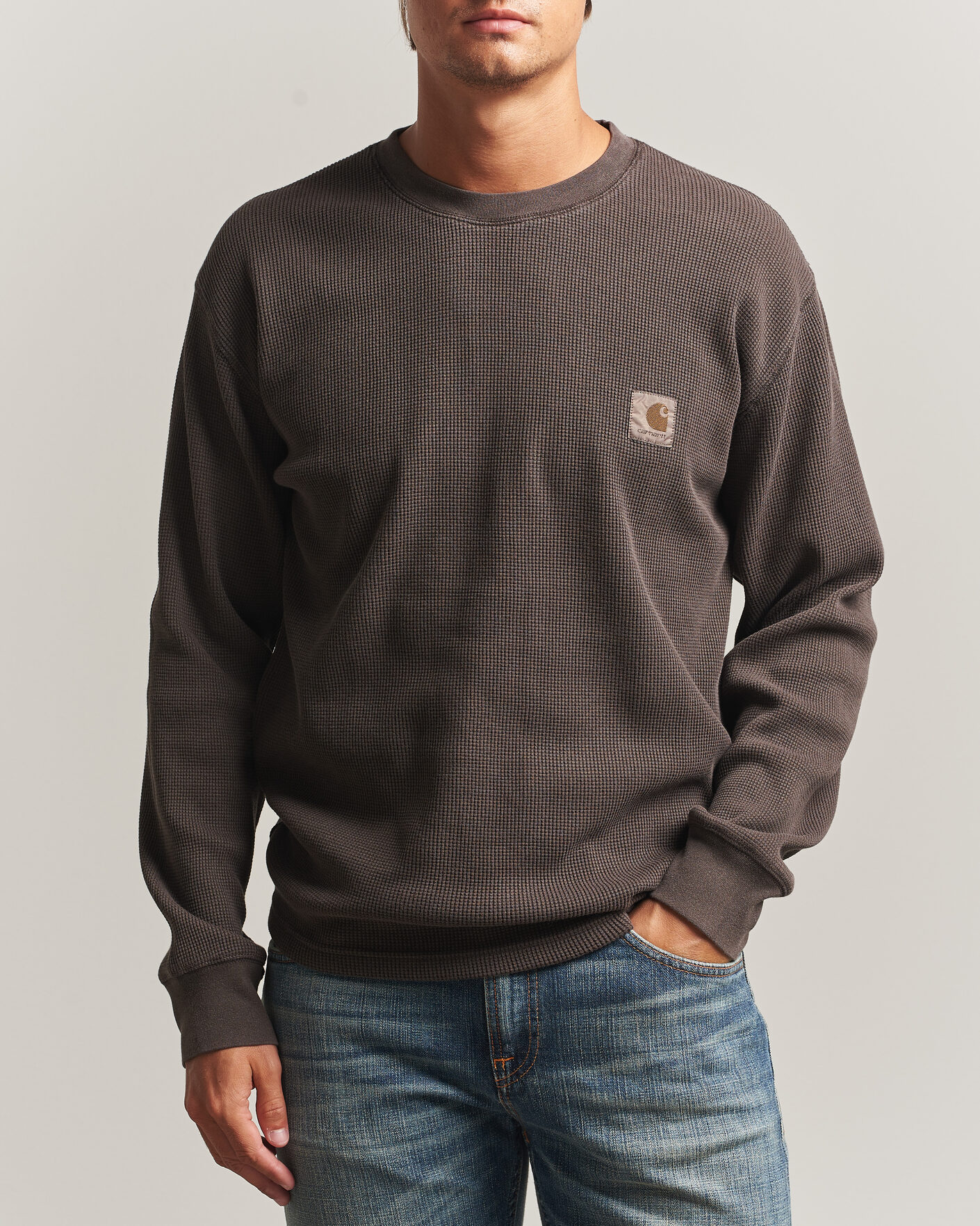 Hombres | Camisetas | Carhartt WIP | Long Sleeve Waffle T-Shirt Tobacco