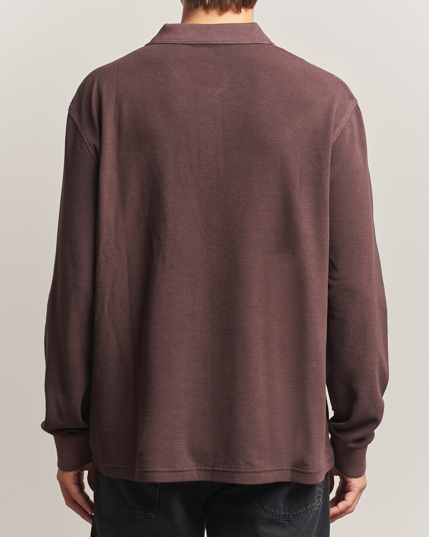 Hombres | Jerséis y prendas de punto | Carhartt WIP | Long Sleeve Waffle Rugby Shirt Palisander Brown
