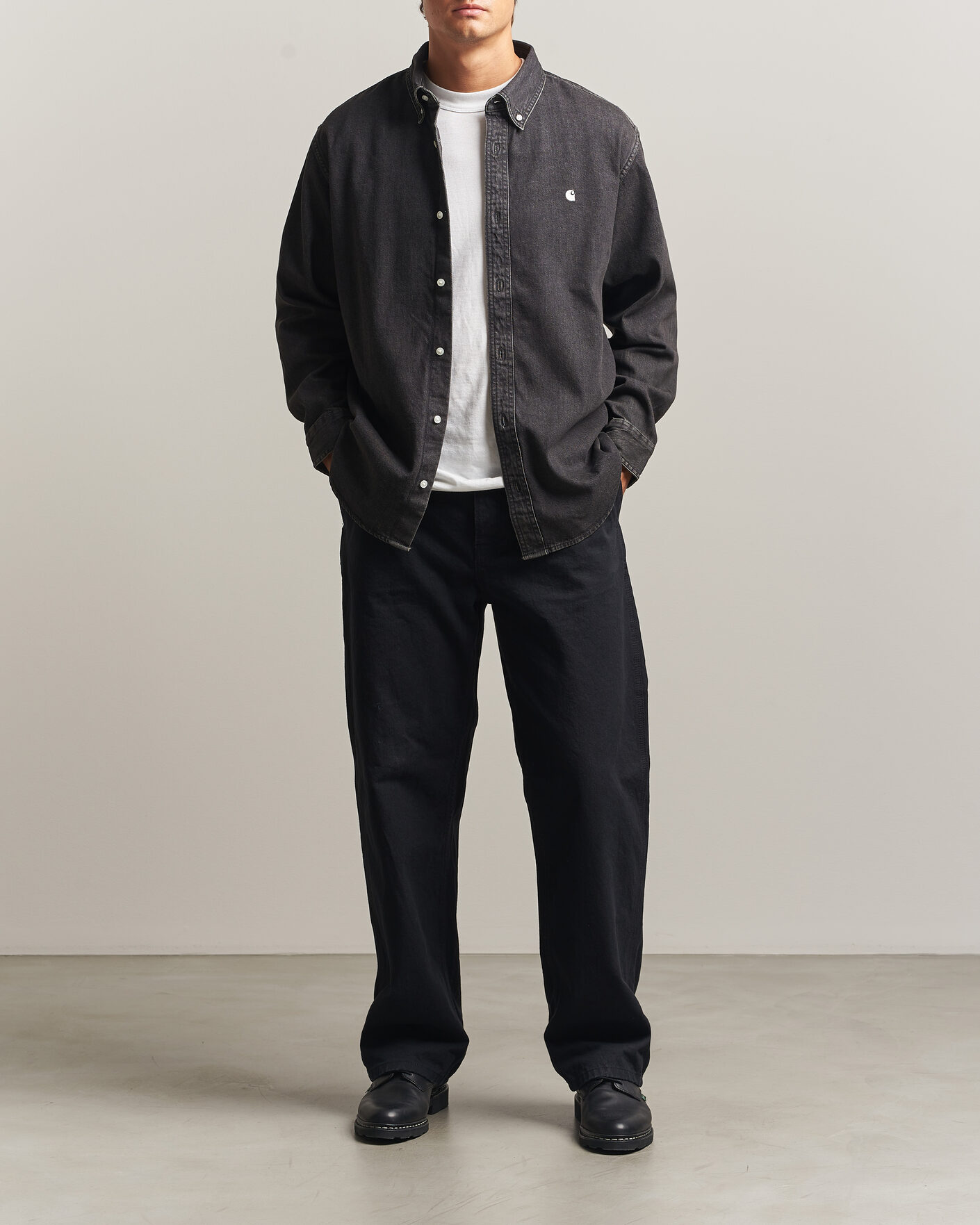 Hombres | Camisas | Carhartt WIP | Lucas Denim Shirt Black