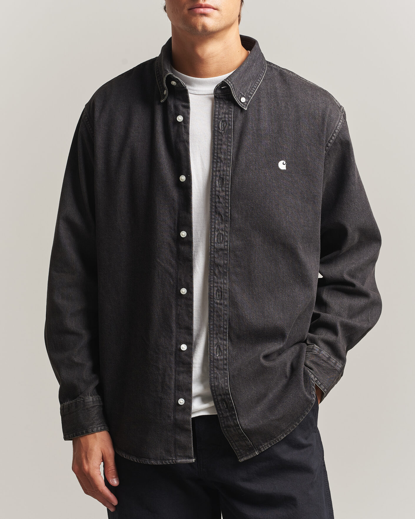 Hombres | Camisas | Carhartt WIP | Lucas Denim Shirt Black