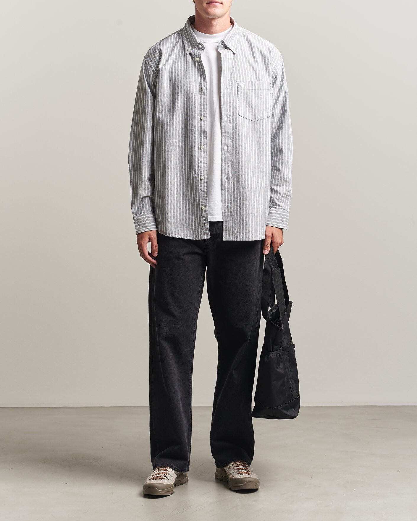 Hombres | Camisas | Carhartt WIP | Canan Striped Oxford Shirt Black