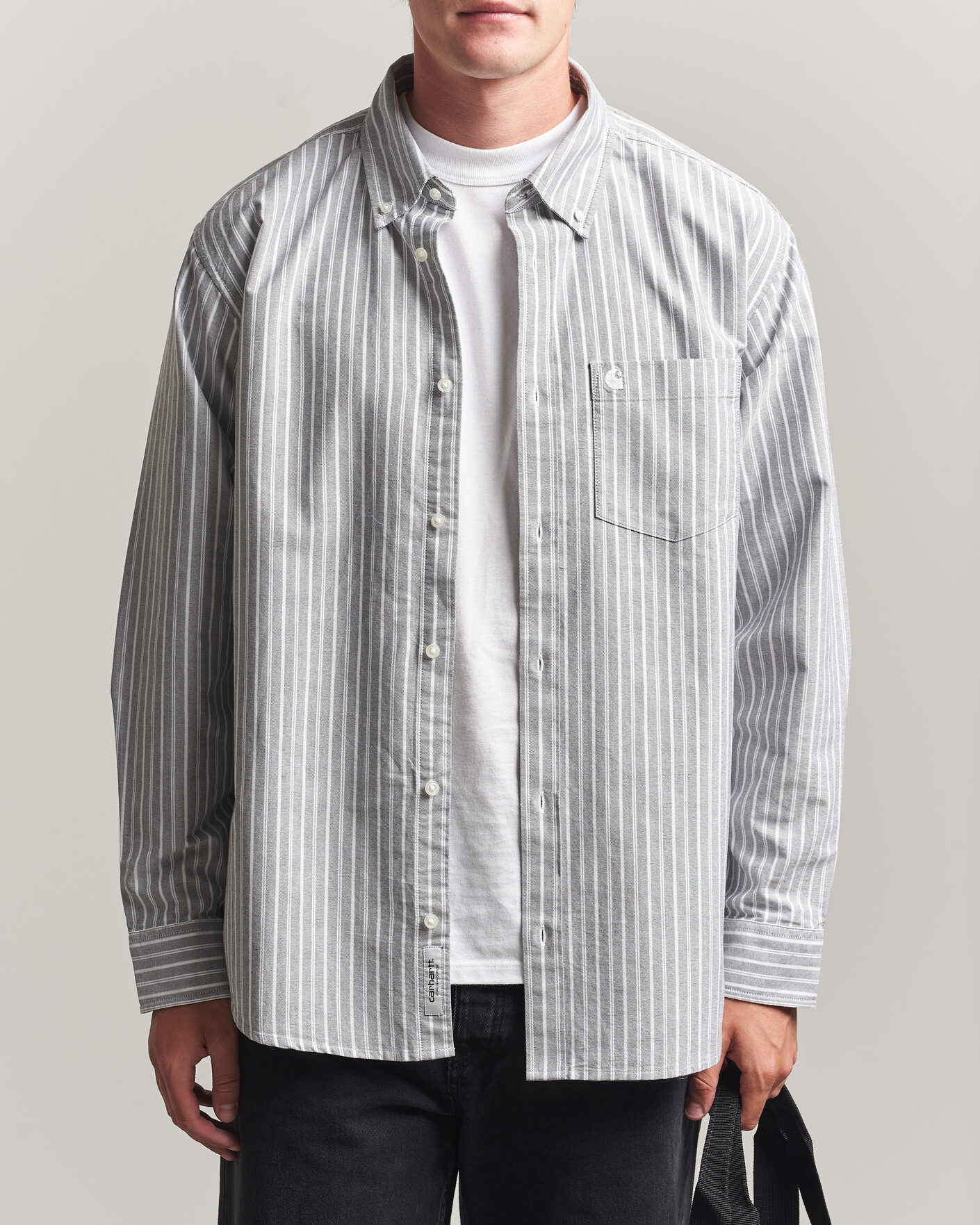 Hombres | Camisas | Carhartt WIP | Canan Striped Oxford Shirt Black