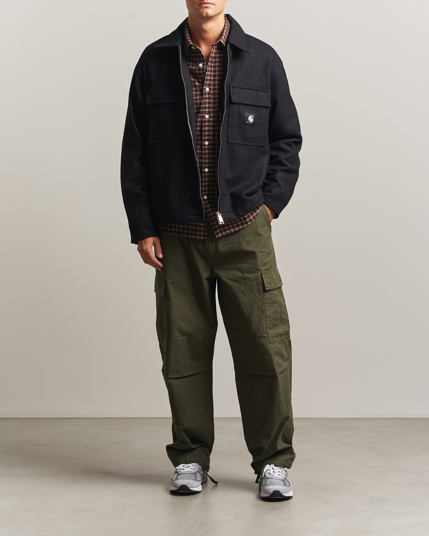 Hombres | Camisas | Carhartt WIP | Atoka Wool Zip Shirt Jacket Black