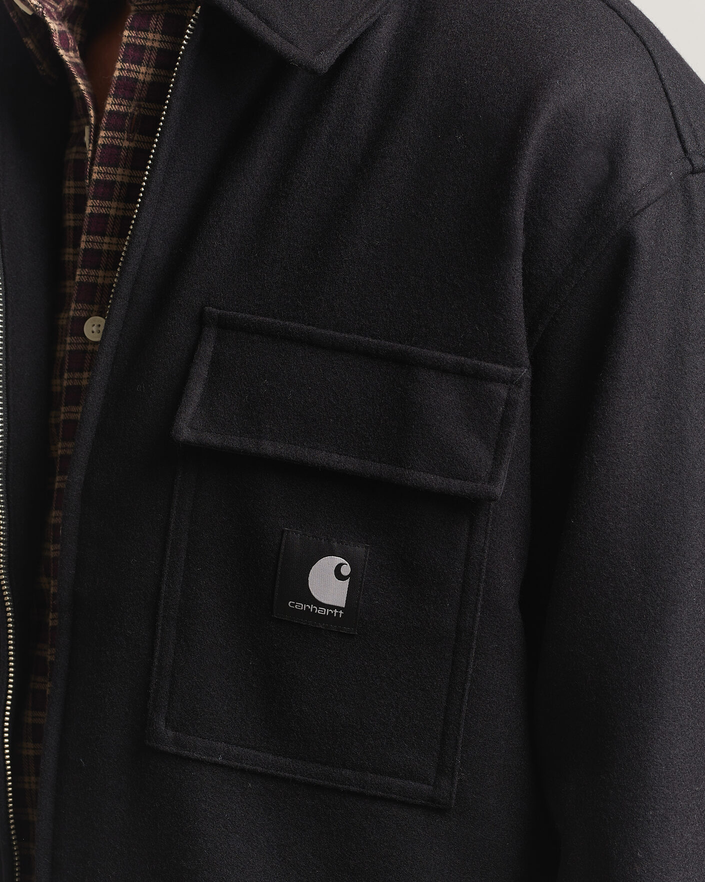 Hombres | Camisas | Carhartt WIP | Atoka Wool Zip Shirt Jacket Black