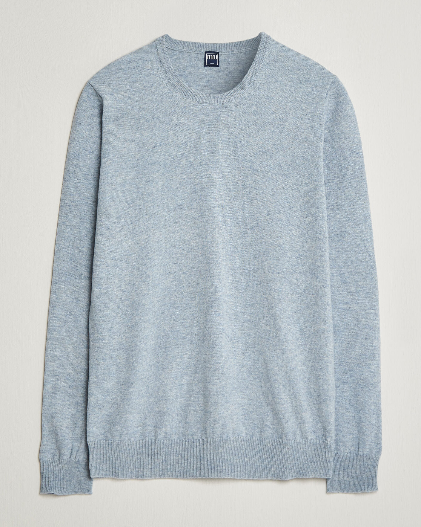 Hombres | Jerséis y prendas de punto | Fedeli | Pure Cashmere Crew Neck Light Blue