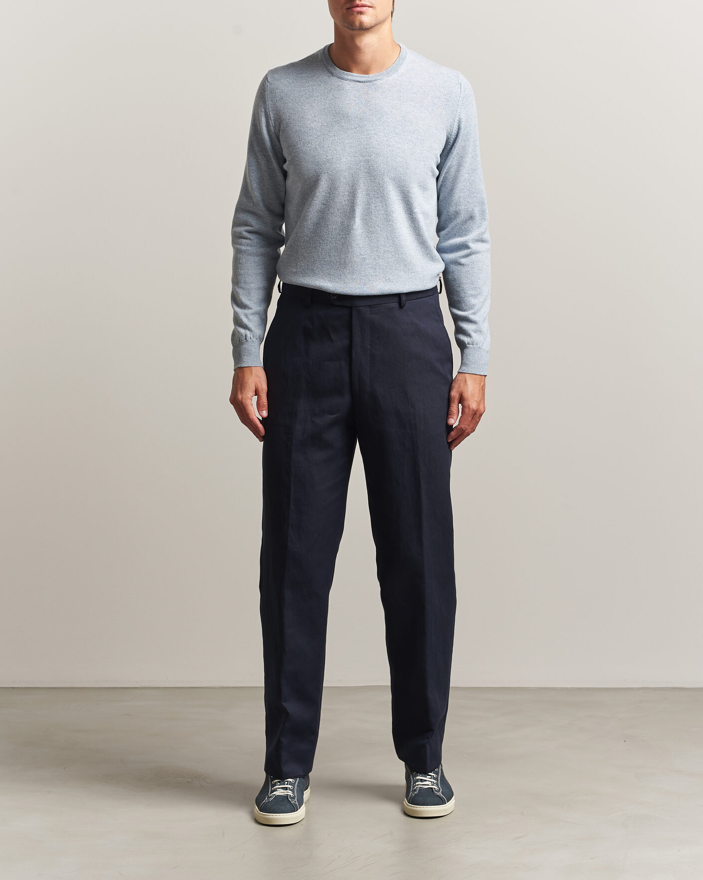 Hombres | Jerséis y prendas de punto | Fedeli | Pure Cashmere Crew Neck Light Blue
