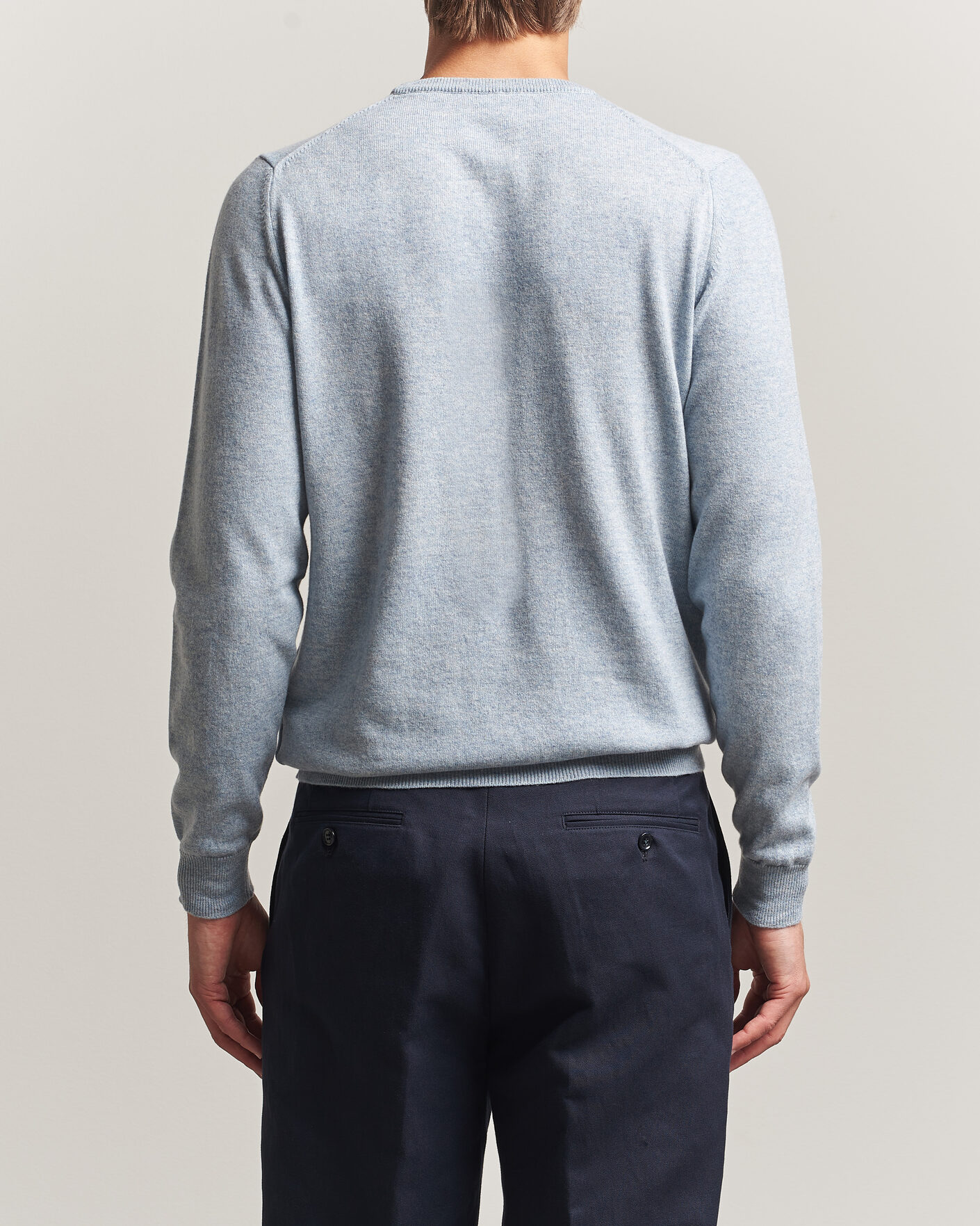 Hombres | Jerséis y prendas de punto | Fedeli | Pure Cashmere Crew Neck Light Blue