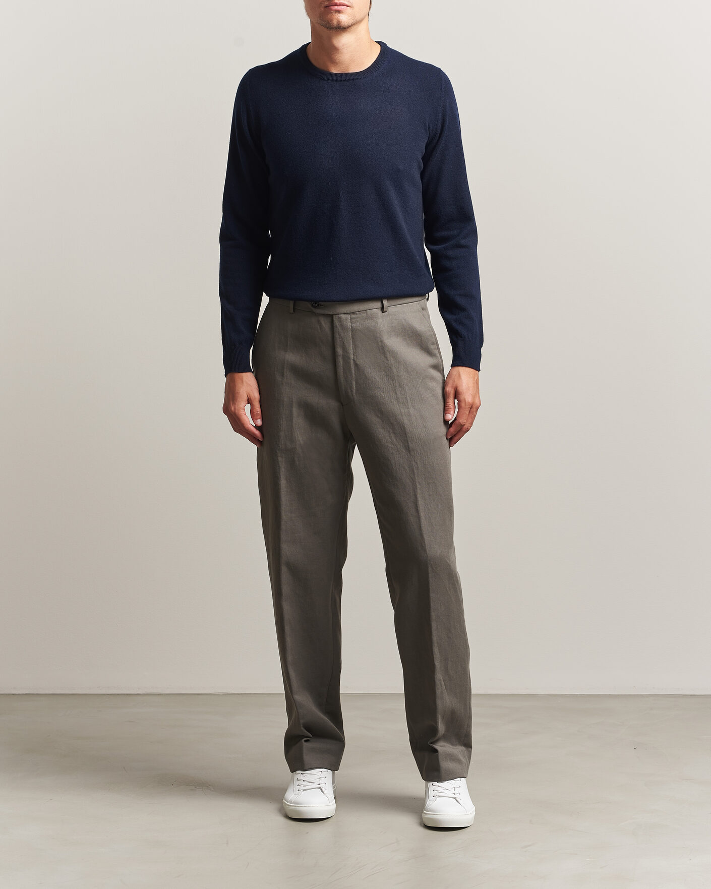 Hombres | Jerséis y prendas de punto | Fedeli | Pure Cashmere Crew Neck Navy Blue