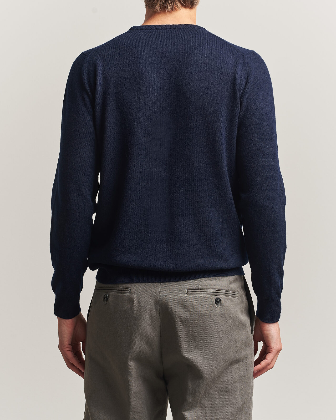 Hombres | Jerséis y prendas de punto | Fedeli | Pure Cashmere Crew Neck Navy Blue
