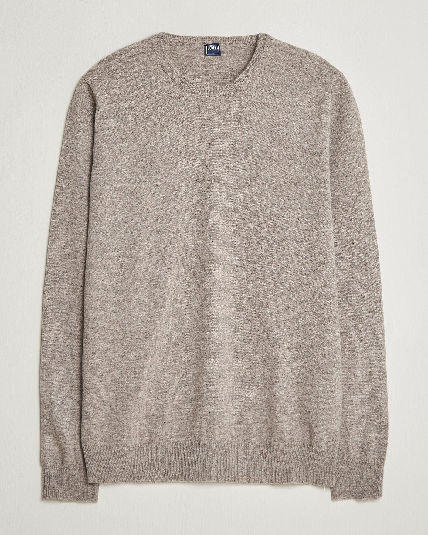 Hombres | Jerséis y prendas de punto | Fedeli | Pure Cashmere Crew Neck Beige Melange