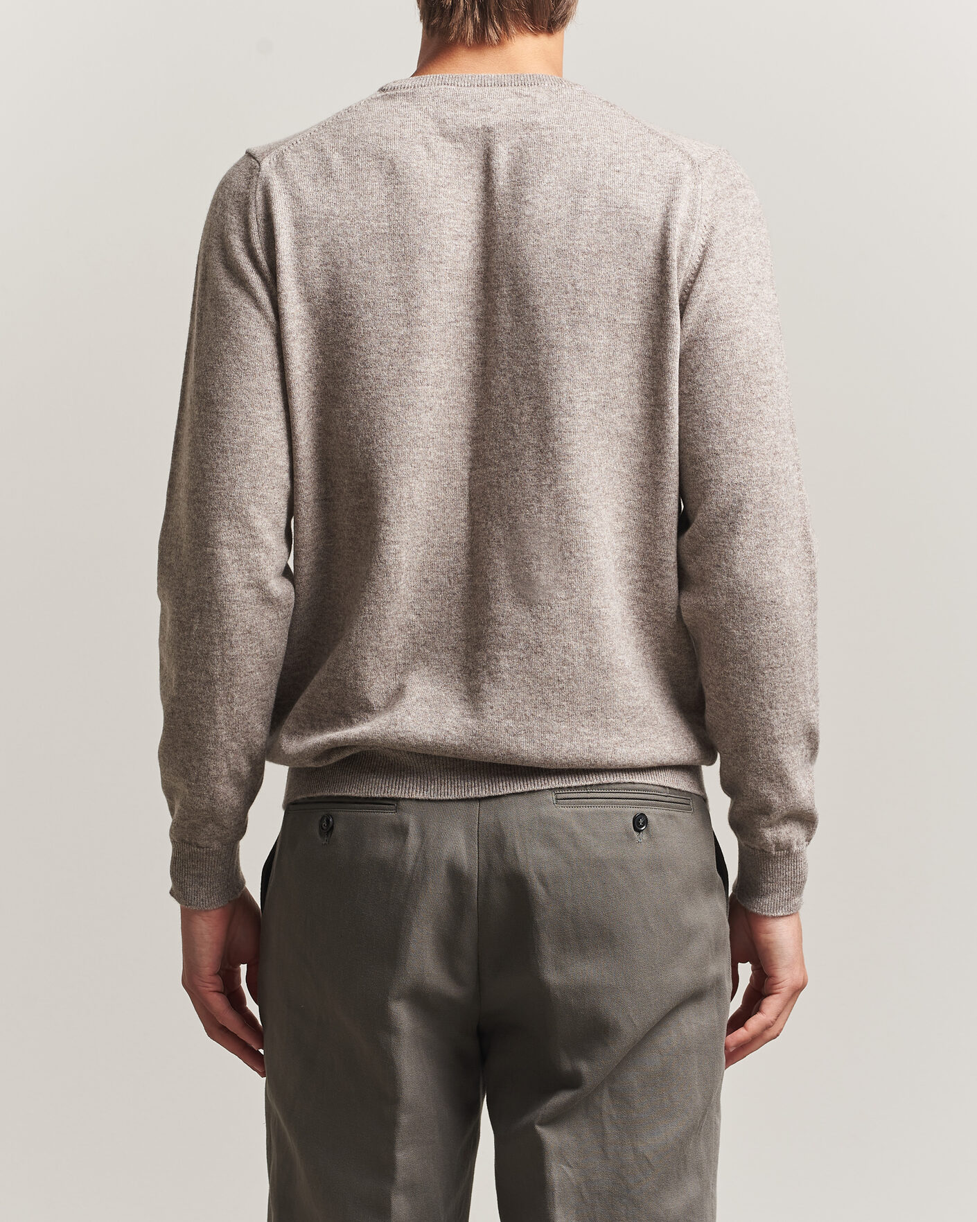 Hombres | Jerséis y prendas de punto | Fedeli | Pure Cashmere Crew Neck Beige Melange