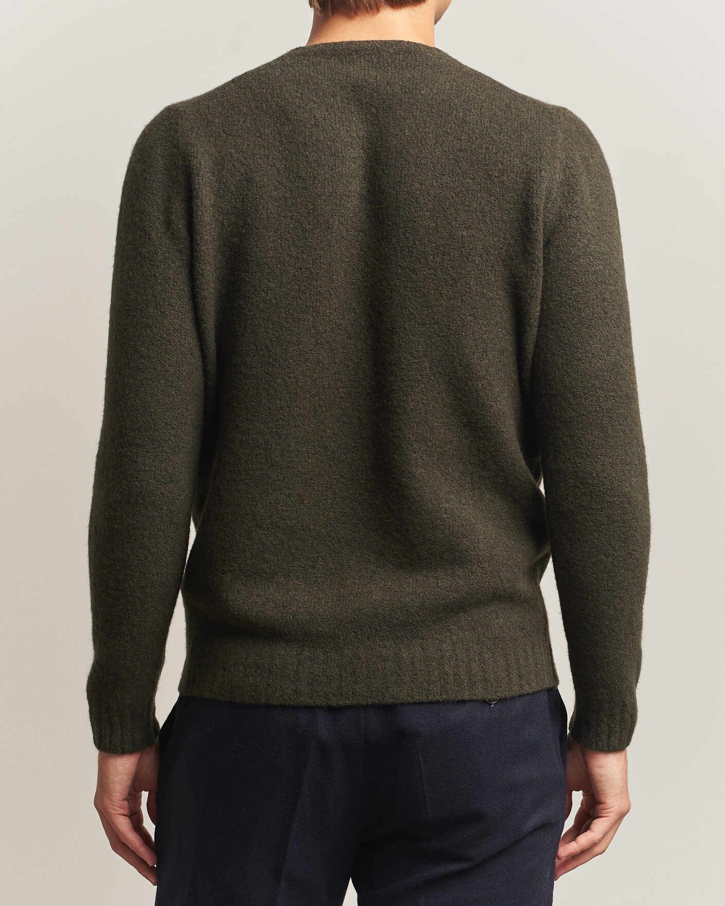 Hombres | Jerséis y prendas de punto | Fedeli | Cashmere Blend Boucle Sweater Forest Green