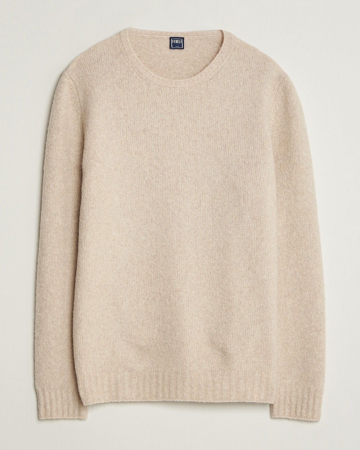 Hombres | Jerséis y prendas de punto | Fedeli | Cashmere Blend Boucle Sweater Light Grey