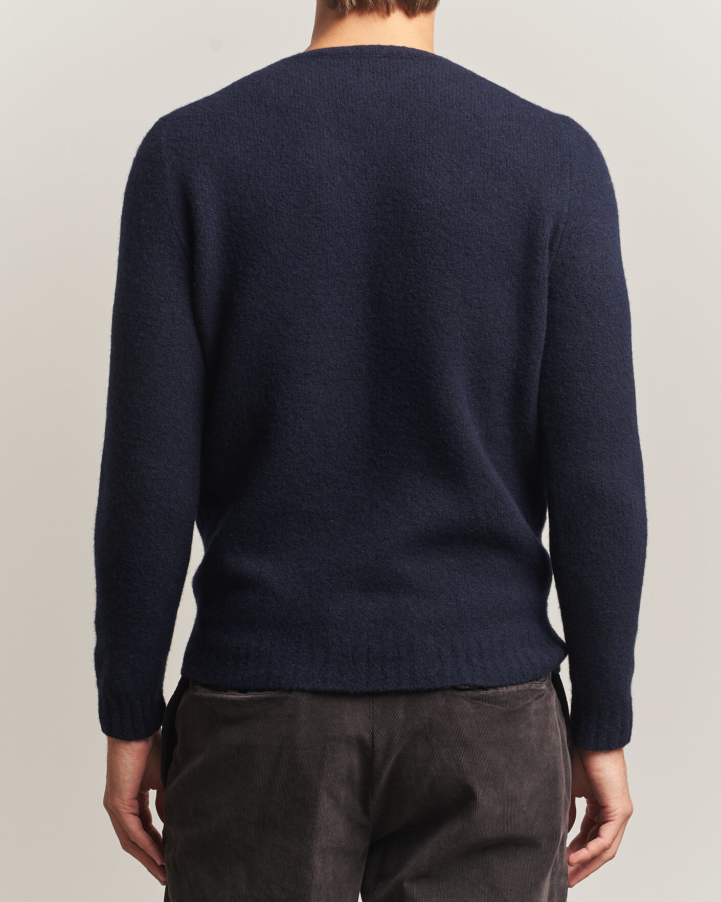 Hombres | Jerséis y prendas de punto | Fedeli | Cashmere Blend Boucle Sweater Navy