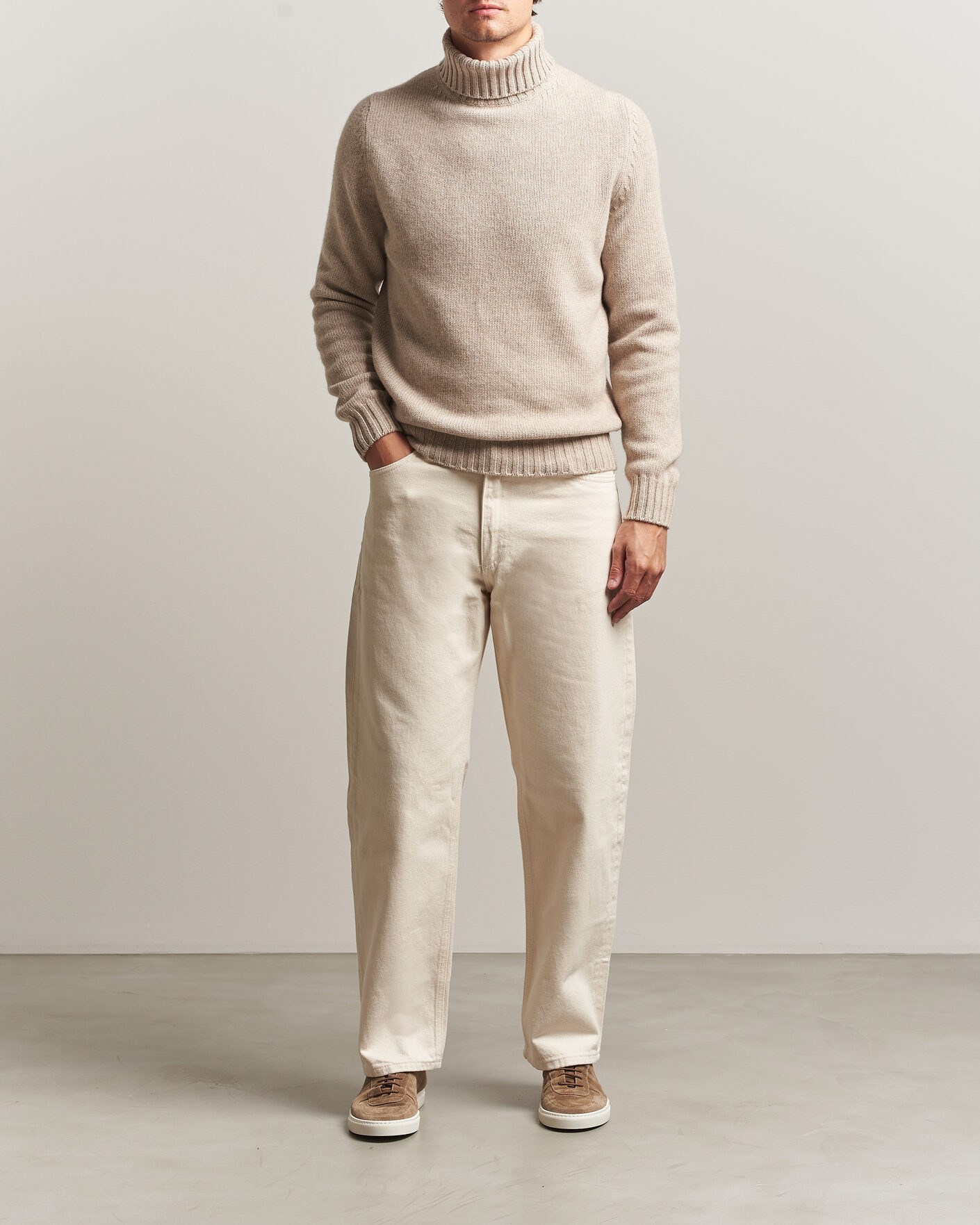 Hombres | Jerséis y prendas de punto | Fedeli | Wool/Cashmere Rollneck Beige